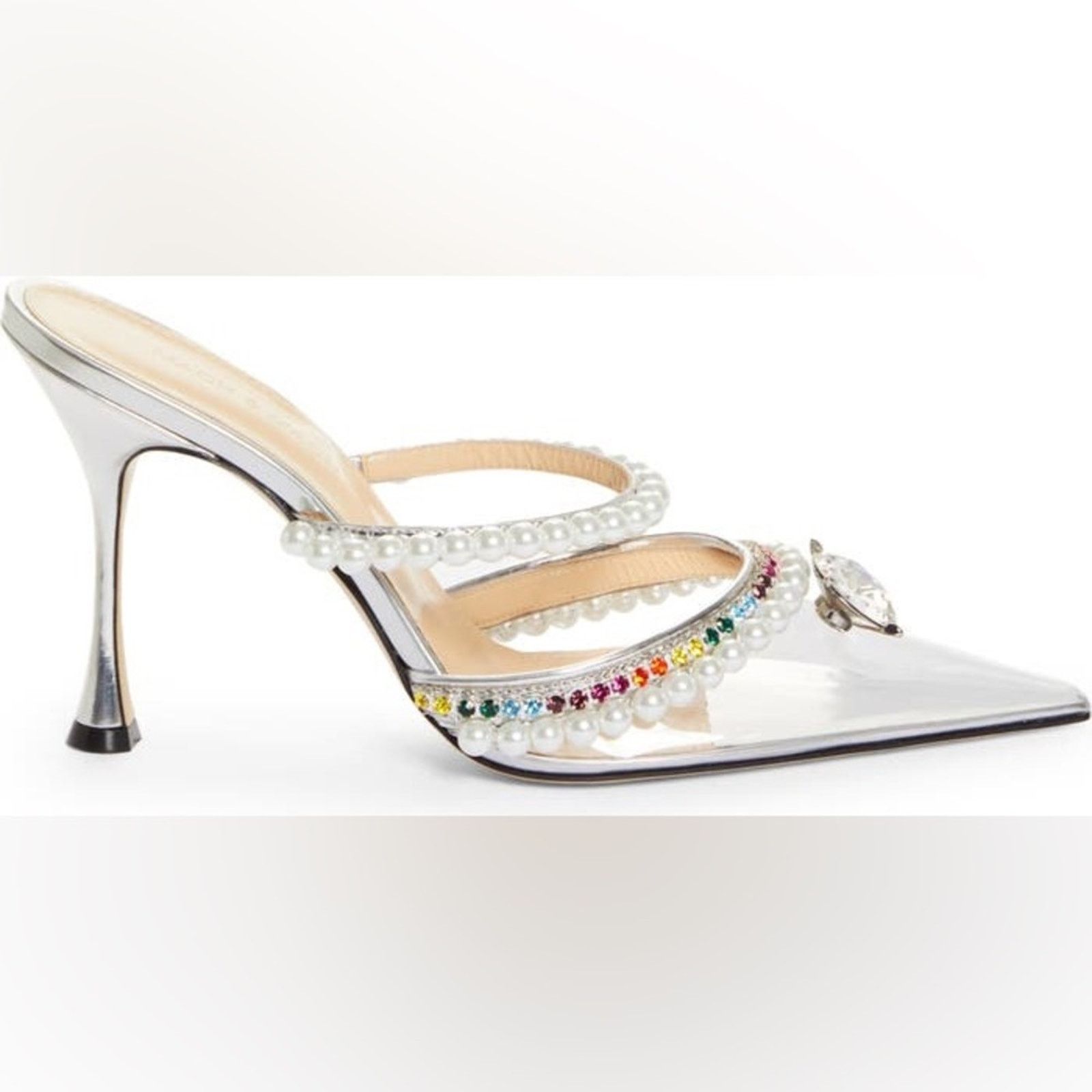 MACH & MACH Mach Mach Diamond Elizabeth Pearl Pointed Toe Mule 39 Size US 9 / IT 39 - 5 Thumbnail