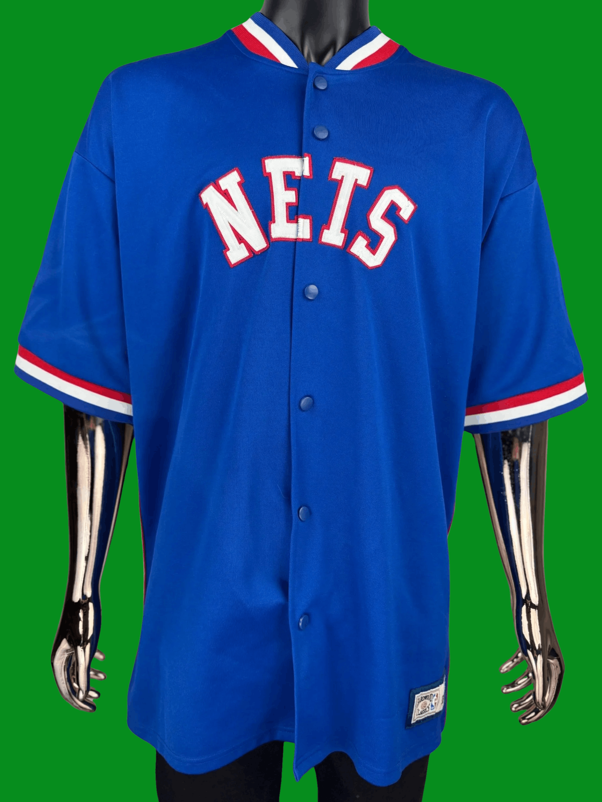 Majestic VTG Majestic Authentic Hardwood Classic NJ Nets Jersey Size US XXL / EU 58 / 5 - 1 Thumbnail