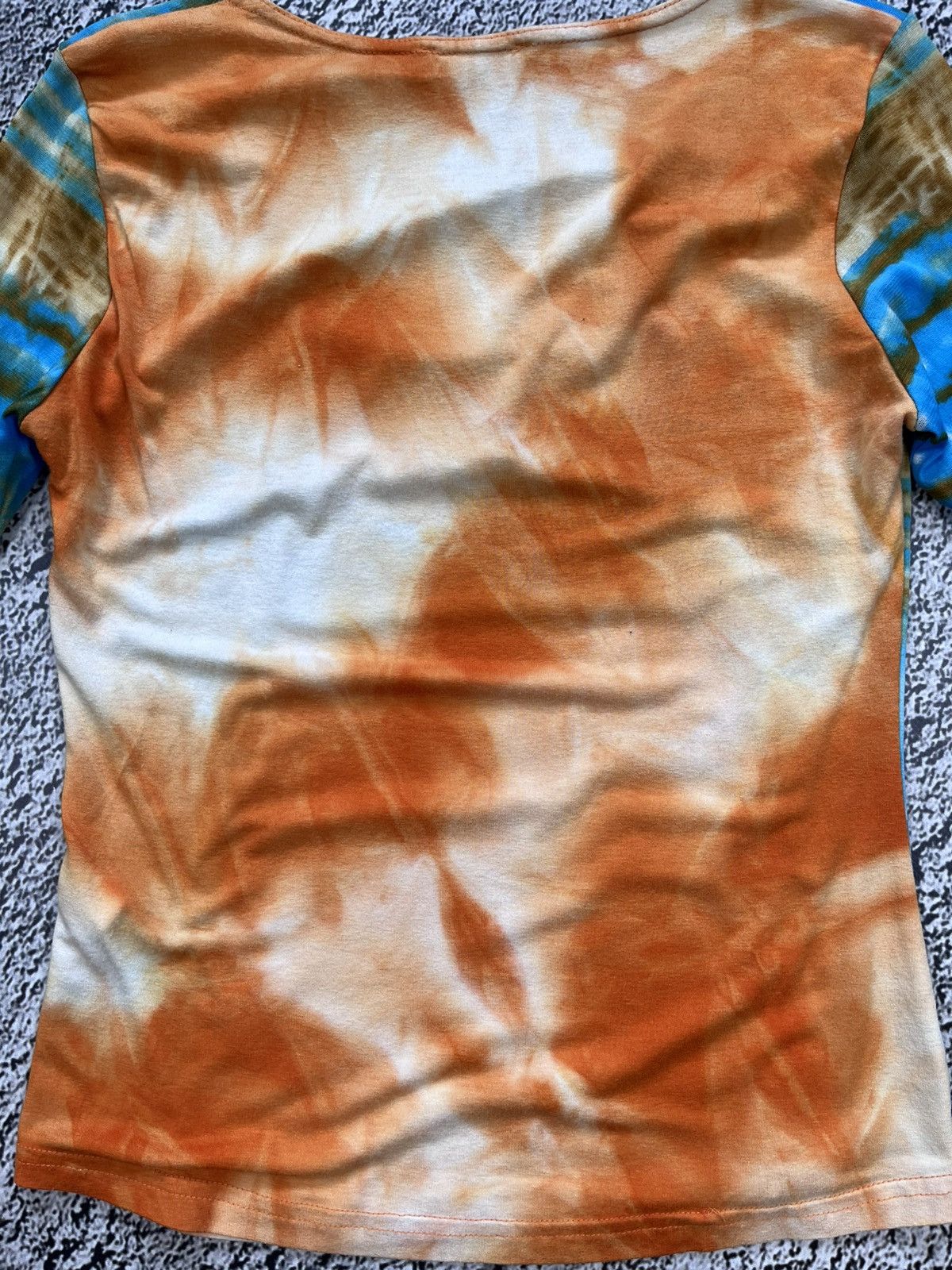 Japanese Brand Vintage 90s abstract mesh sleeve printed 3/4 top size M Size M / US 6-8 / IT 42-44 - 10 Thumbnail