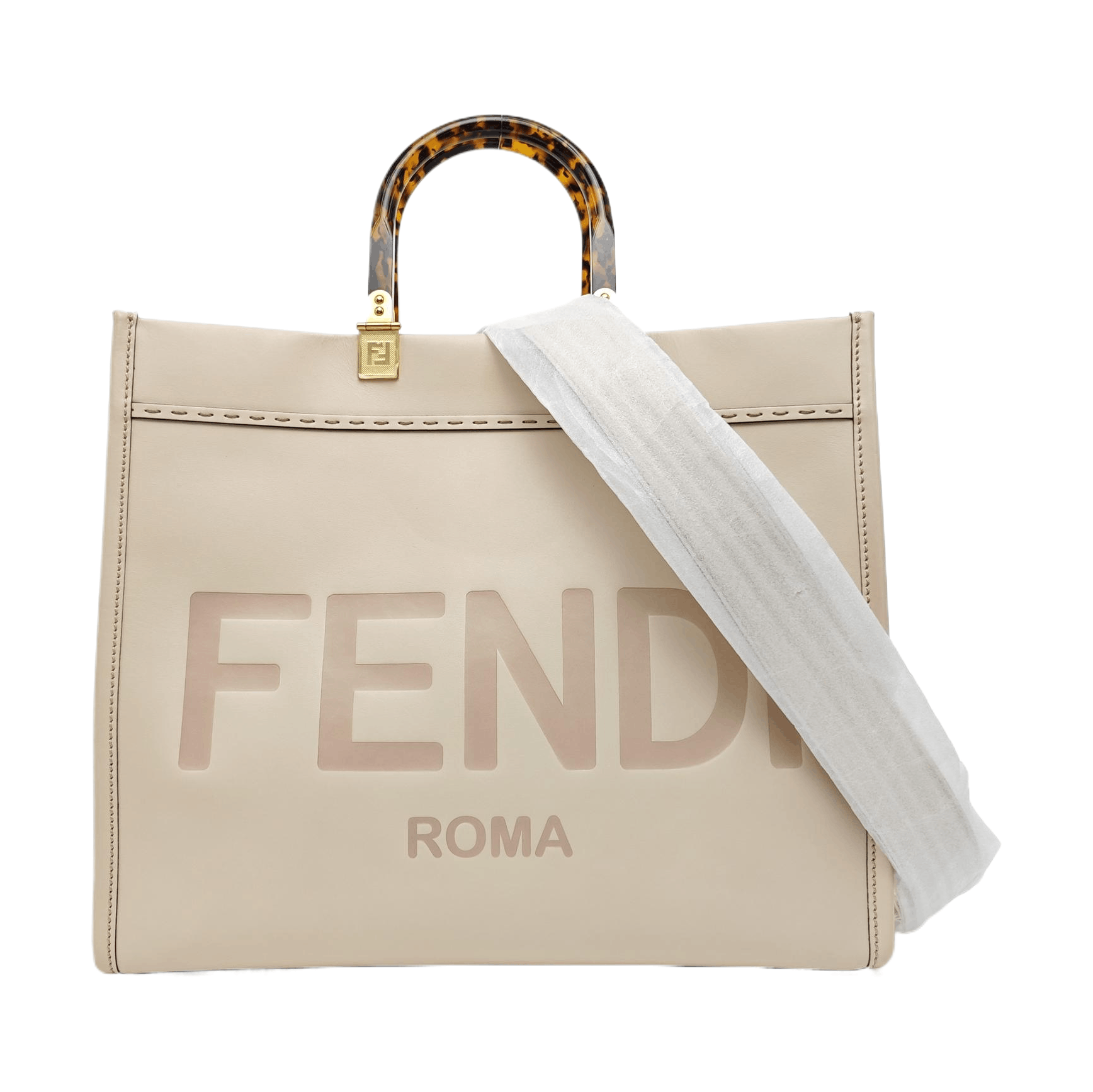 Fendi Fendi Sunshine Medium Leather Tote Bag Beige Size ONE SIZE - 1 Thumbnail
