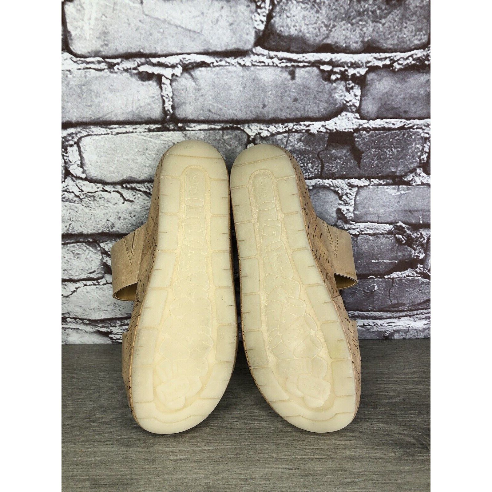 Other Korks Nude Leather Slip On Slides Cork Casual Wedge Shoes Wo Size US 9 / IT 39 - 7 Thumbnail