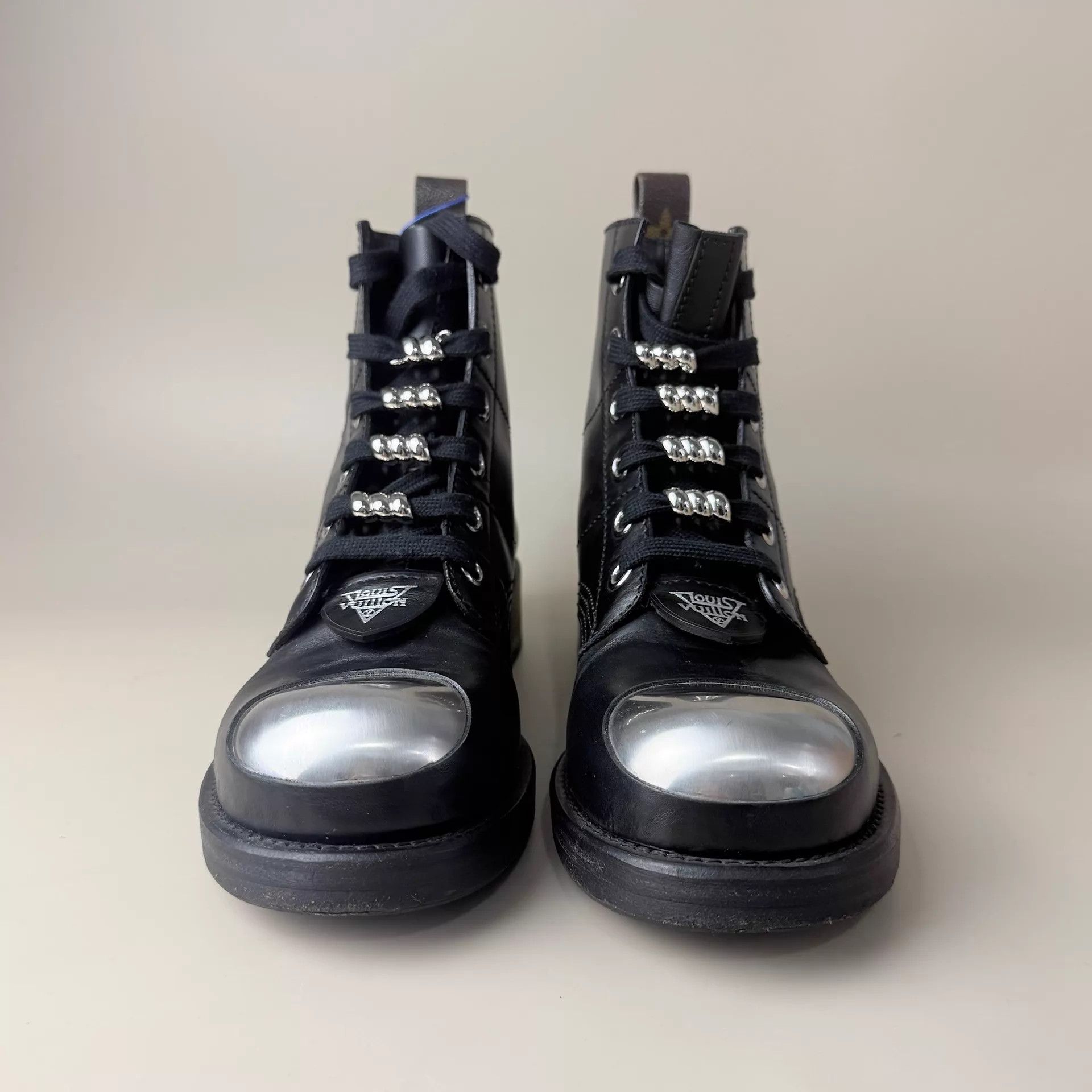 Louis Vuitton LV Black Silver Logo Runway Boots 99 New Size US 6 / IT 36 - 2 Thumbnail