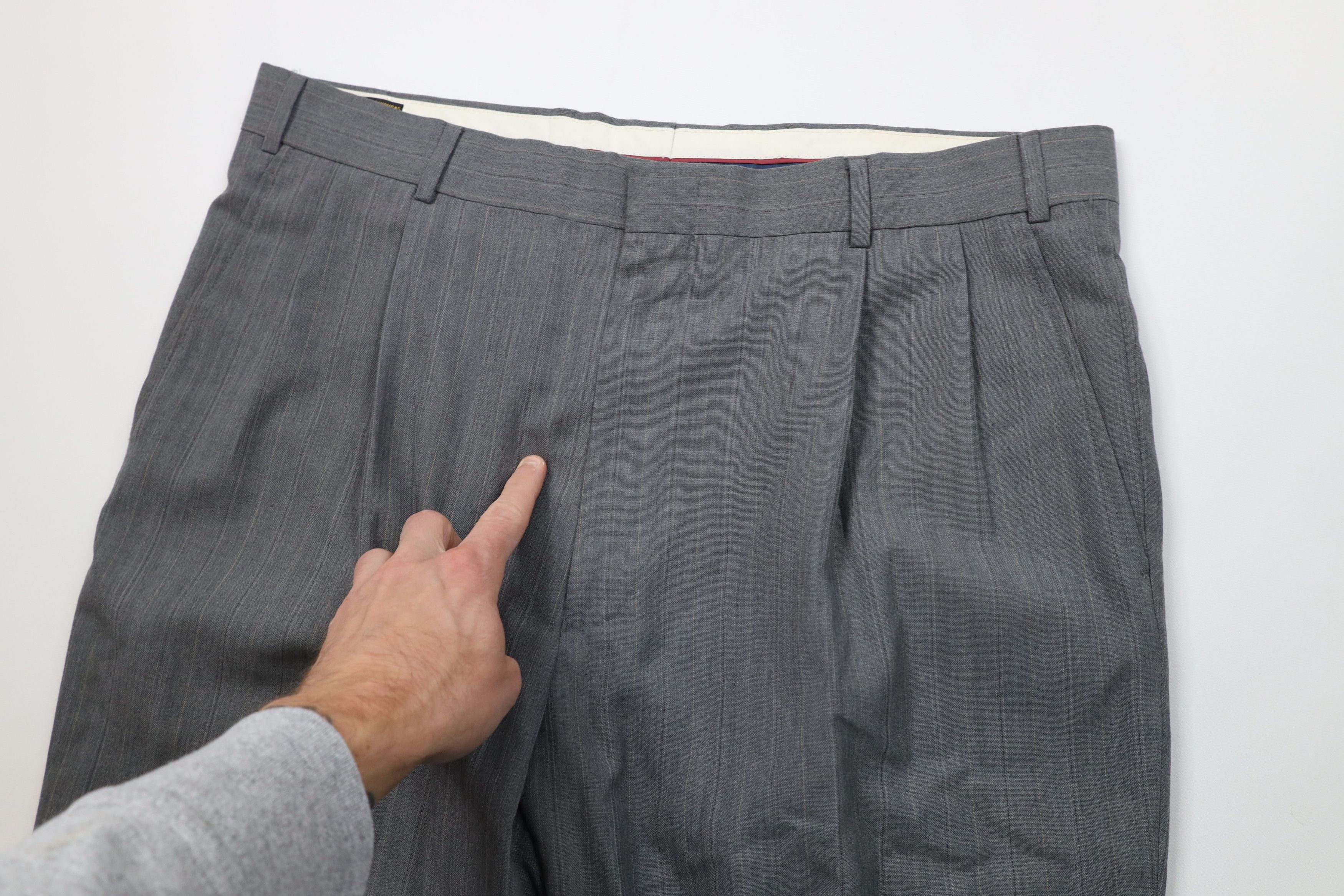 Vintage Vintage 90s Streetwear Knit Striped Wide Leg Chino Pants Size US 38 / EU 54 - 7 Thumbnail