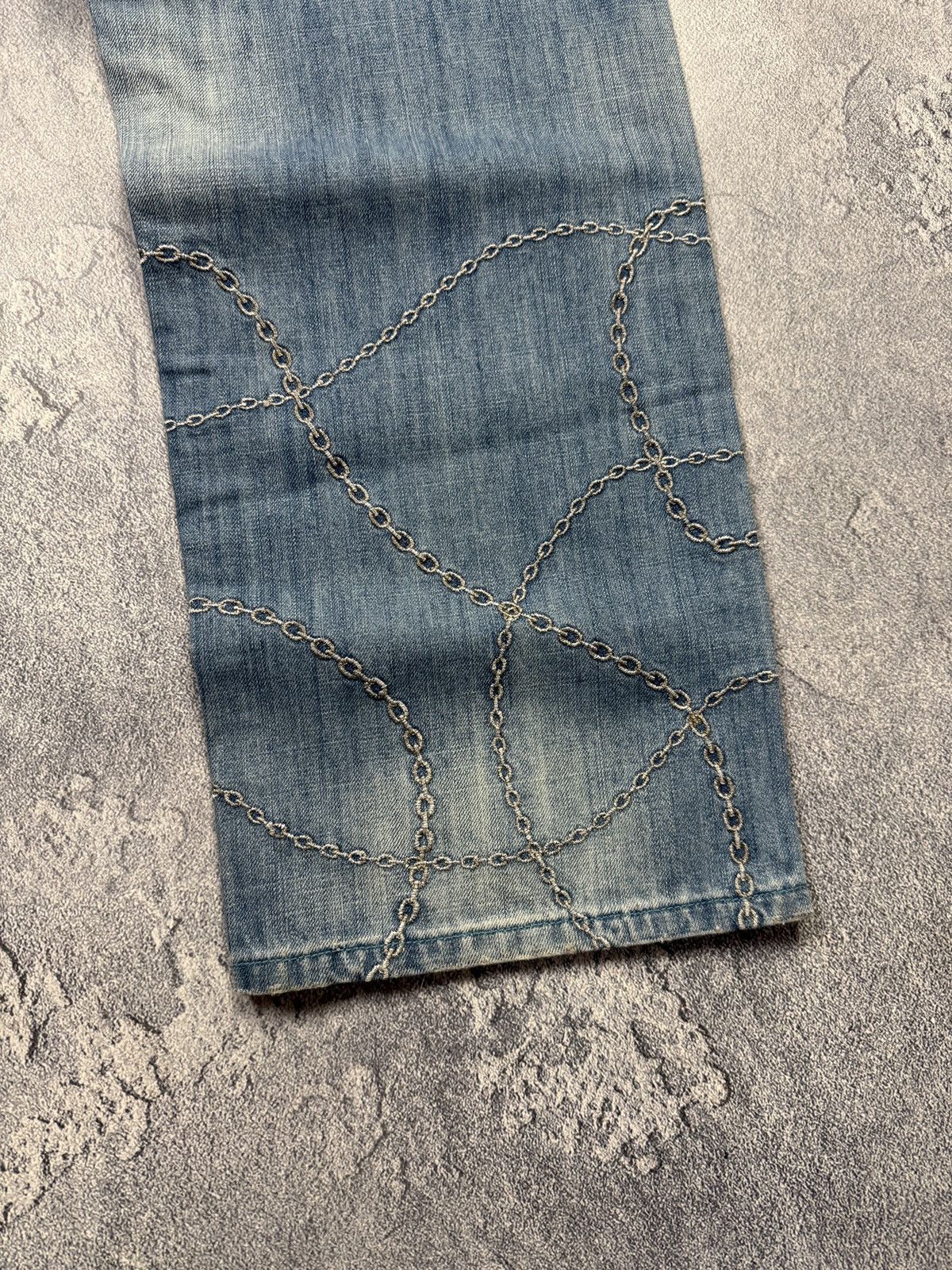 Other Sir Benni Miles Chain Pattern Stitch Washed Jeans Baggy Y2K Size US 32 / EU 48 - 15 Thumbnail