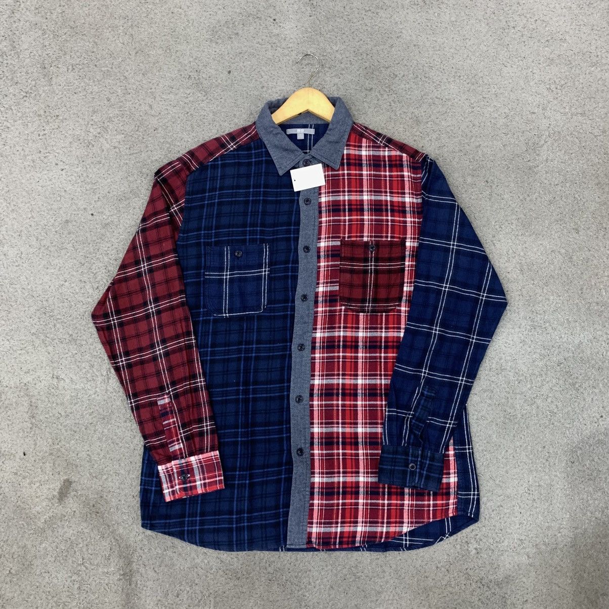Uniqlo Uniqlo Plaid Flannel Shirt Patchwork Japanese Brand Size US XL / EU 56 / 4 - 1 Thumbnail
