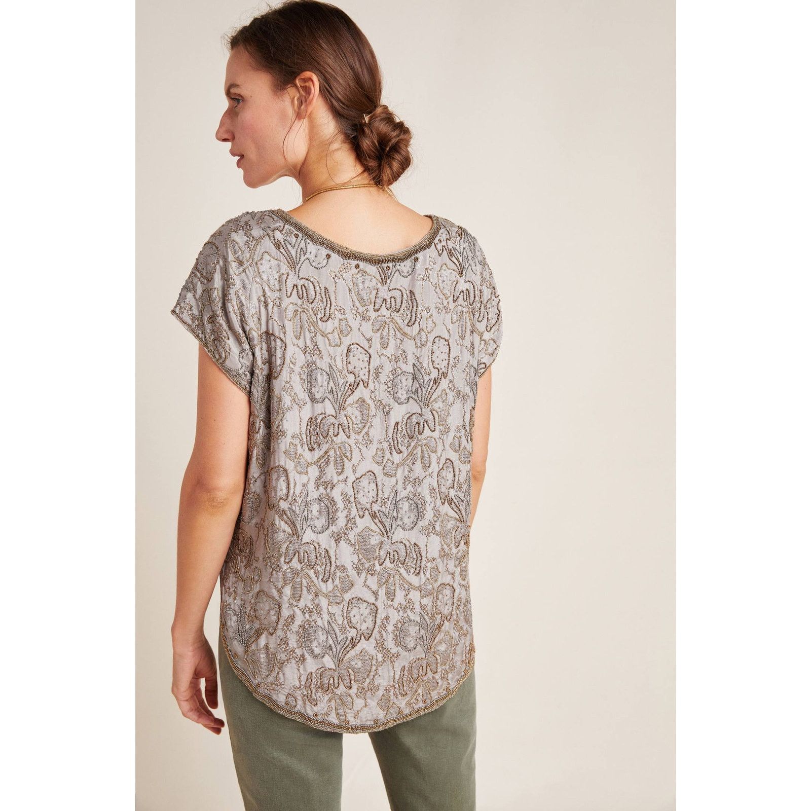 Anthropologie New LOVE SAM Lorelei Hand Beaded Blouse $325 Size Small Size S / US 4 / IT 40 - 5 Thumbnail