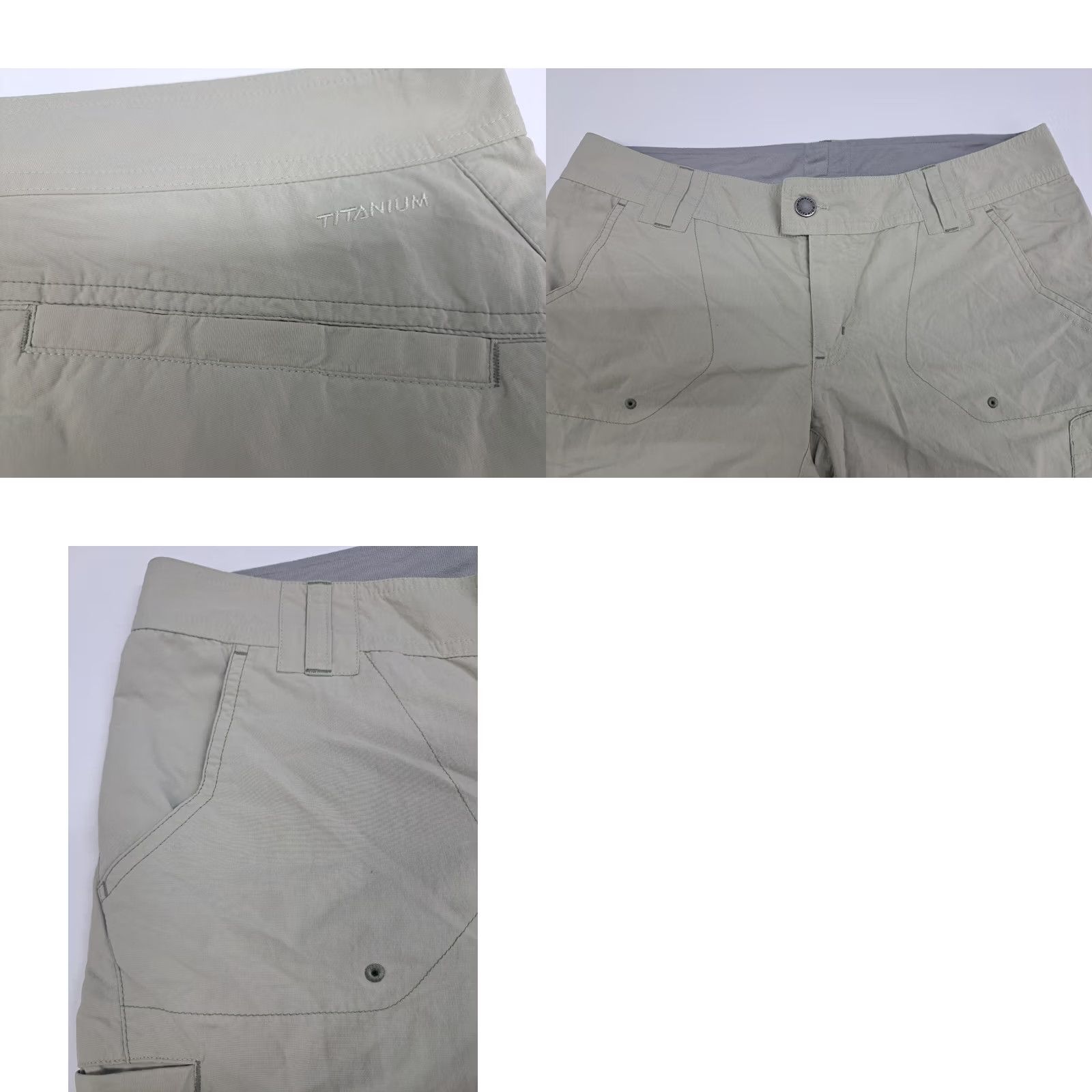 Vintage COLUMBIA Titanium Women's Cargo Shorts Khaki Size 8 Nylon Zipper Pockets Outdoor Activewear VINTAGE: No Size 30" / US 8 / IT 44 - 8 Thumbnail