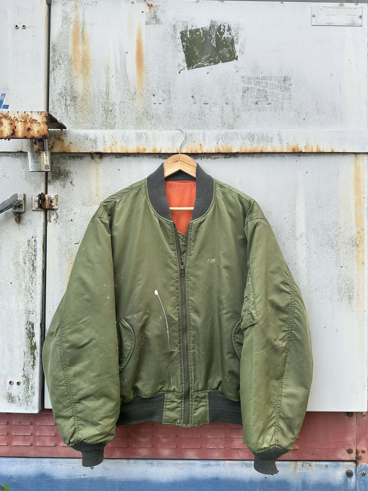 Vintage 👹Vintage THRASHED MA-1 Man Intermediate Bomber Jacket Size US L / EU 52-54 / 3 - 2 Thumbnail
