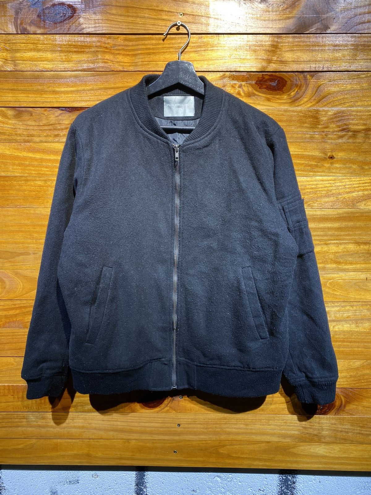 Ciaopanic Vintage Special Works & Styles Black Wool Bomber Jacket Size US L / EU 52-54 / 3 - 3 Thumbnail