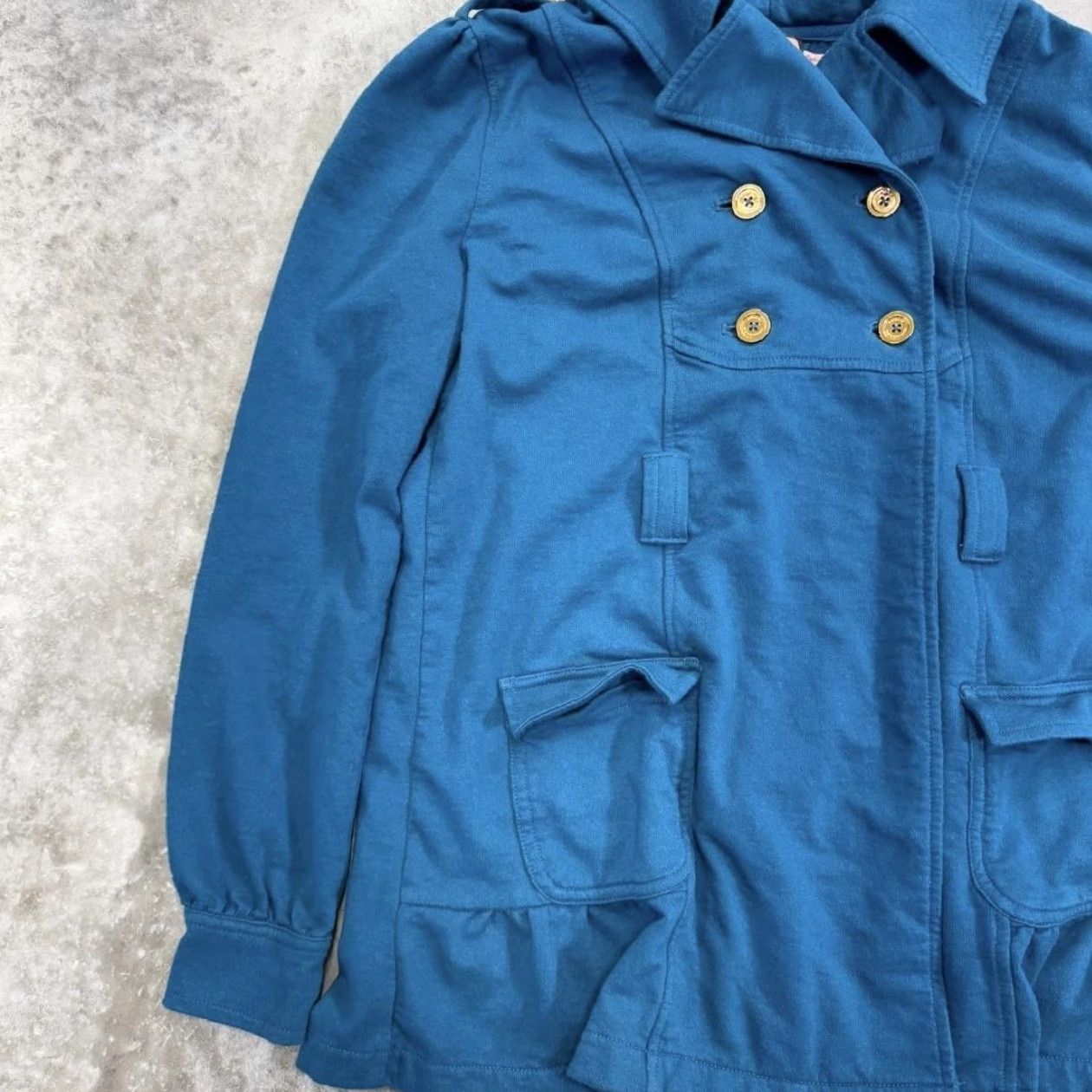 Juicy Couture VINTAGE Juicy Couture Jacket Womens Medium Blue Hooded Double Breasted Peacoat Pockets Coat Size M / US 6-8 / IT 42-44 - 2 Thumbnail