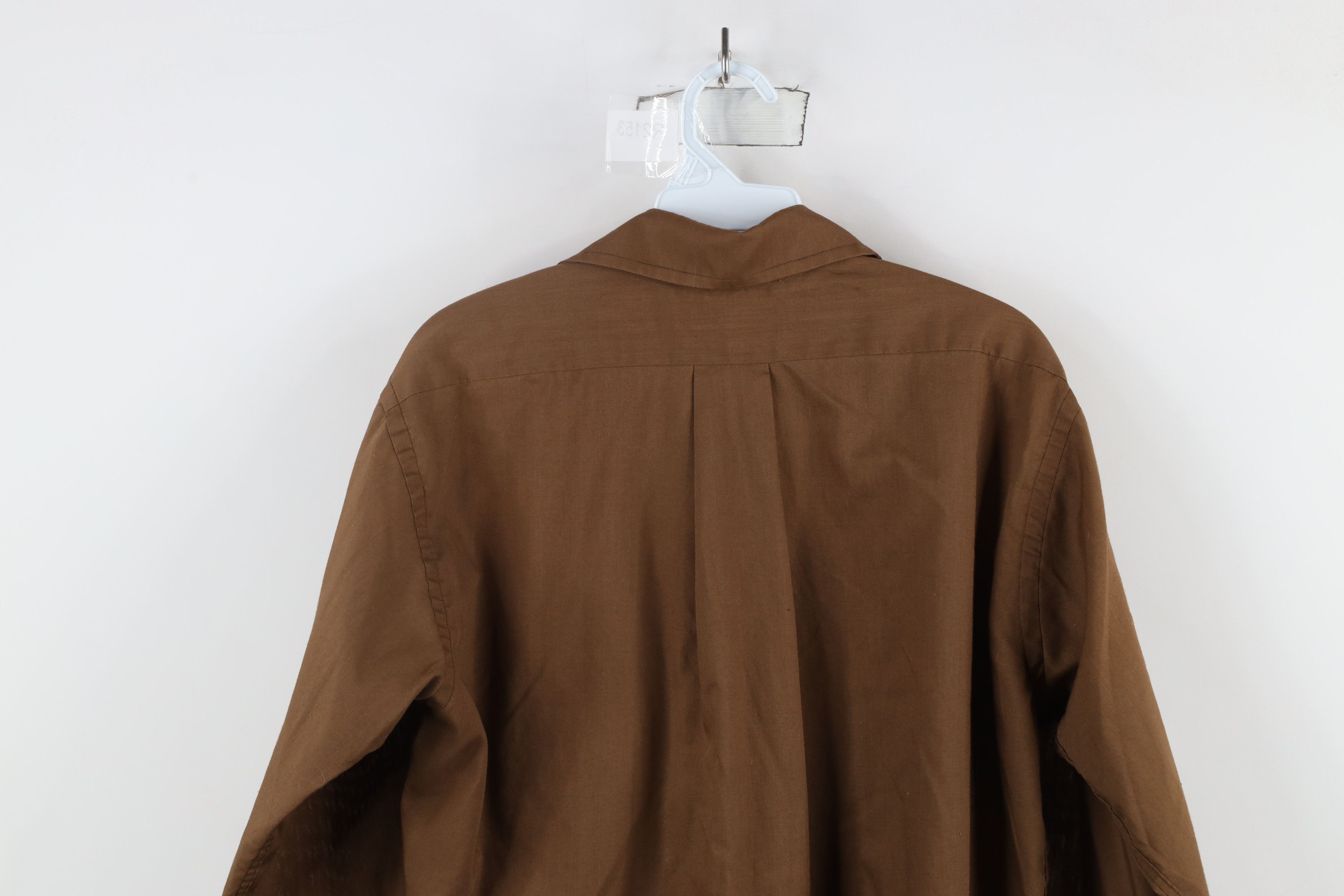 Vintage Vintage 60s 70s Streetwear Collared Button Shirt Brown USA Size US L / EU 52-54 / 3 - 11 Thumbnail