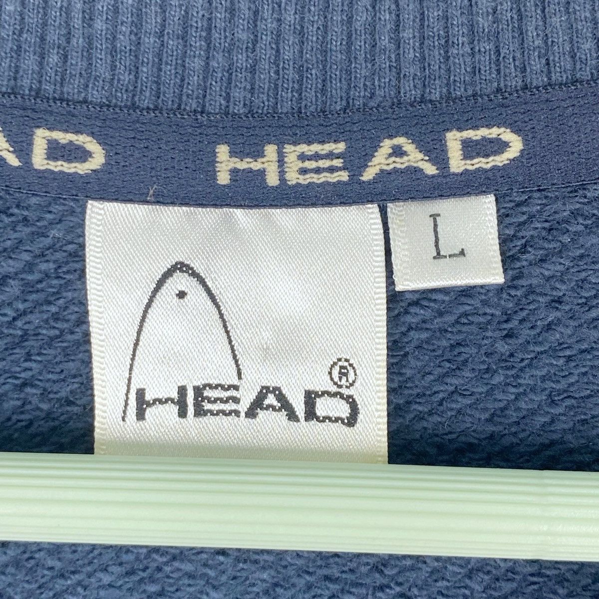 Designer × Vintage Head Big Logo Sweatshirt Navy Crewneck Pullover Jumper Size US L / EU 52-54 / 3 - 6 Thumbnail