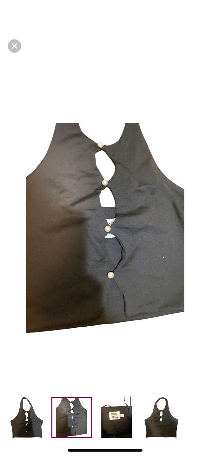 PRINCESS POLLY NEW princess polly cropped halter top with pearls Size M / US 6-8 / IT 42-44 - 2 Thumbnail