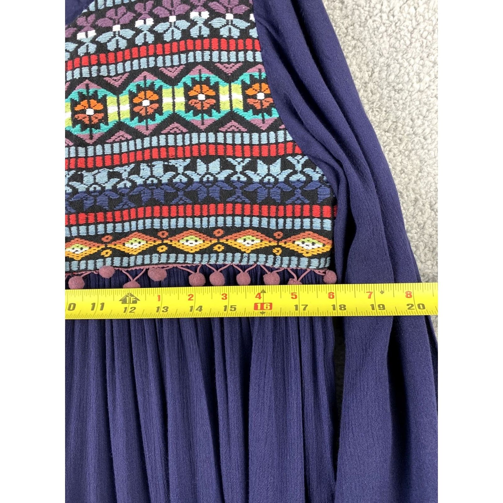 Vintage Anotah Blouse Women’s 14 34-35 Long Sleeve Cotton Round Neck Loose Top/ Shirt Blue Size XL / US 12-14 / IT 48-50 - 6 Thumbnail