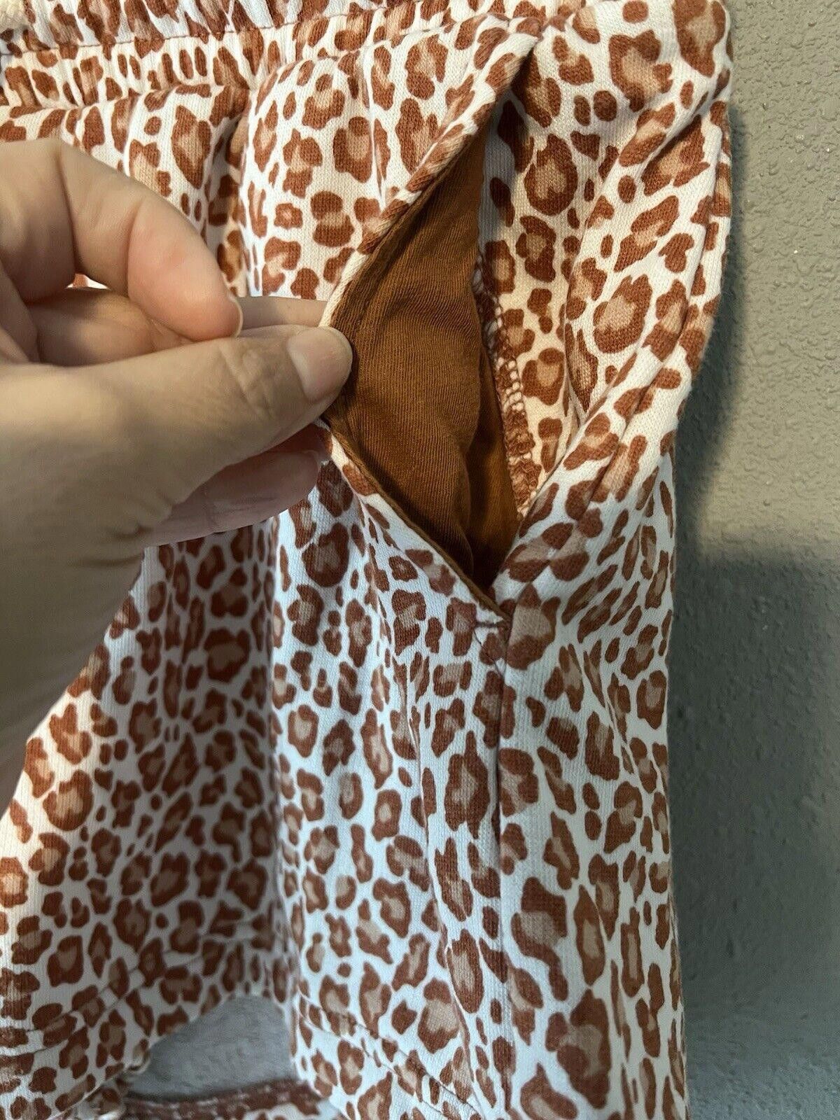 Designer Lou & Grey Leopard Print Terry Shorts Sz M Size 32" / US 10 / IT 46 - 4 Thumbnail