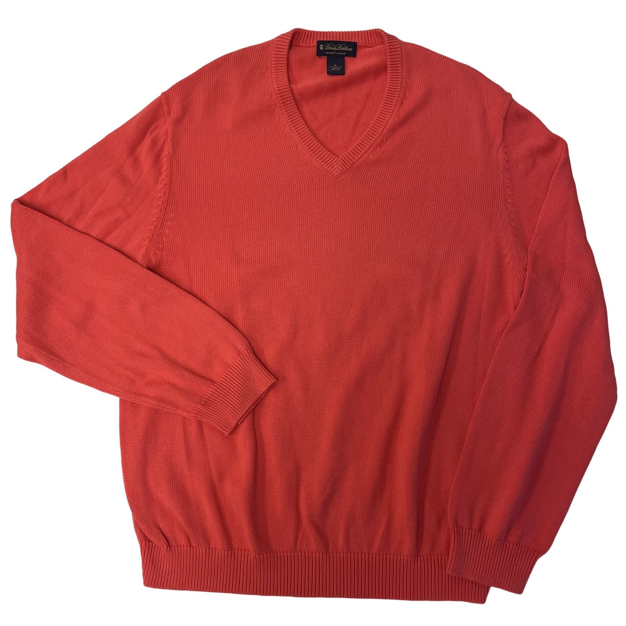 Brooks Brothers Brooks Brothers SUPIMA Cotton V Neck JUMPER Pink Sweater Size US XL / EU 56 / 4 - 1 Thumbnail