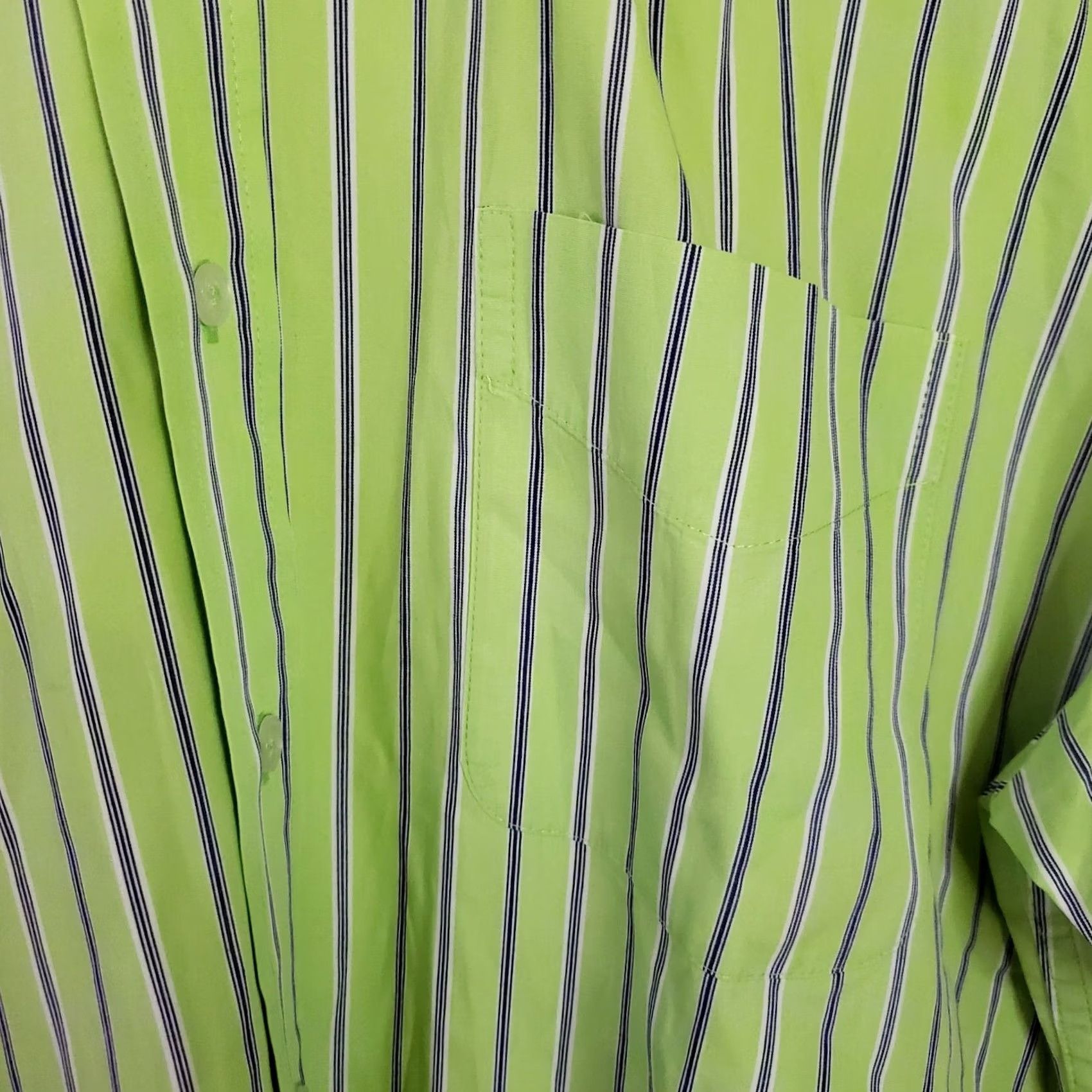 Vintage Donald Ross Shirt Men's L Green Striped Dress Button Up Size 42R - 4 Thumbnail