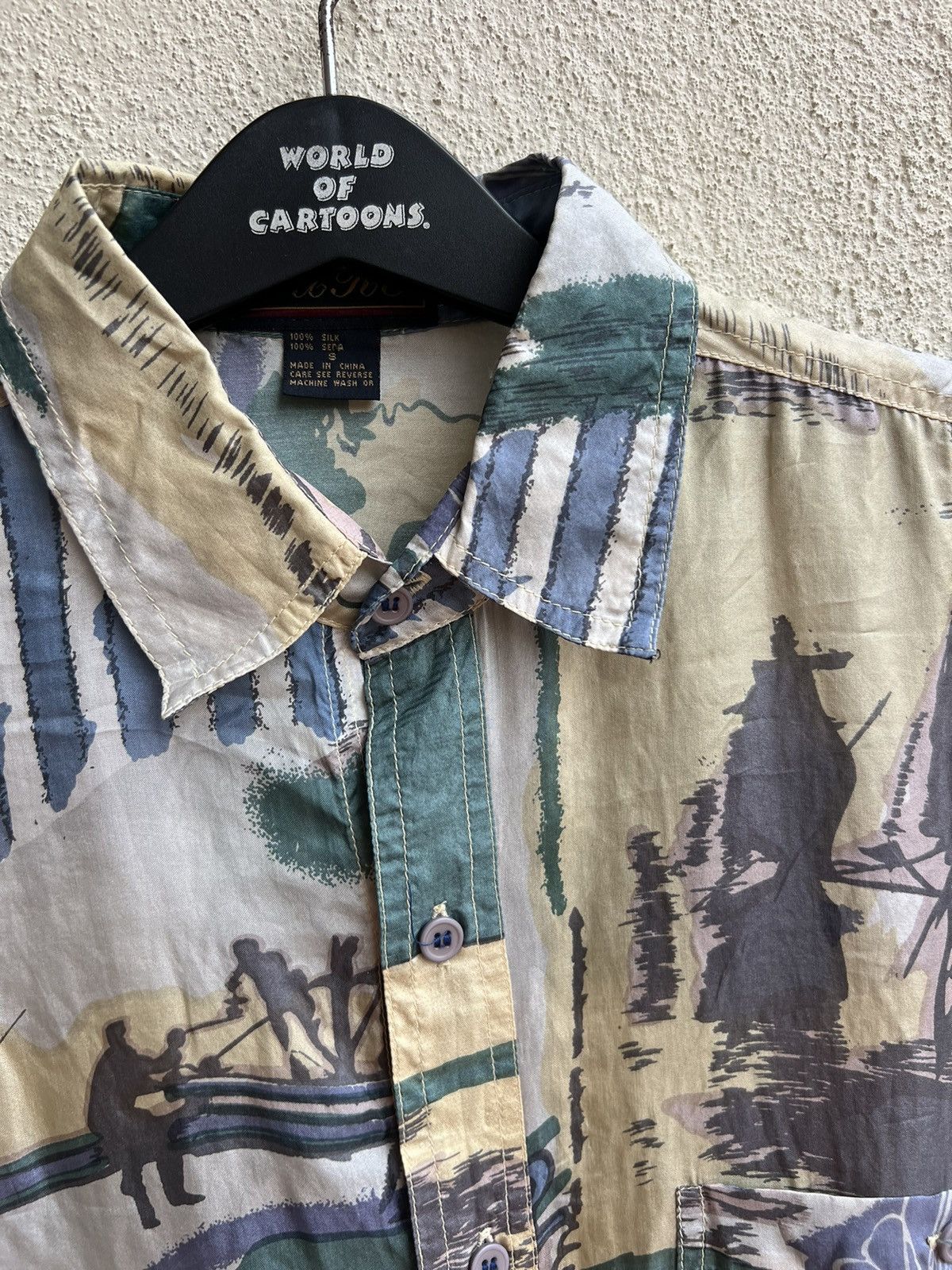 Vintage RARE! Vintage 90s PURE 100% Silk Oversized Hawaiian Shirt Size US M / EU 48-50 / 2 - 6 Thumbnail