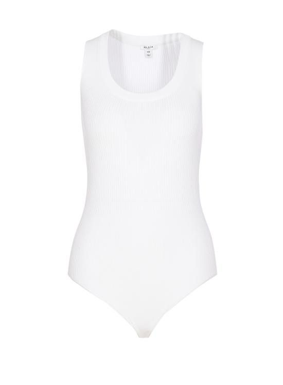 Alaia ALAIA Women Bodysuit Tops AA9B0353K017A 000 White Size S / US 4 / IT 40 - 1 Thumbnail