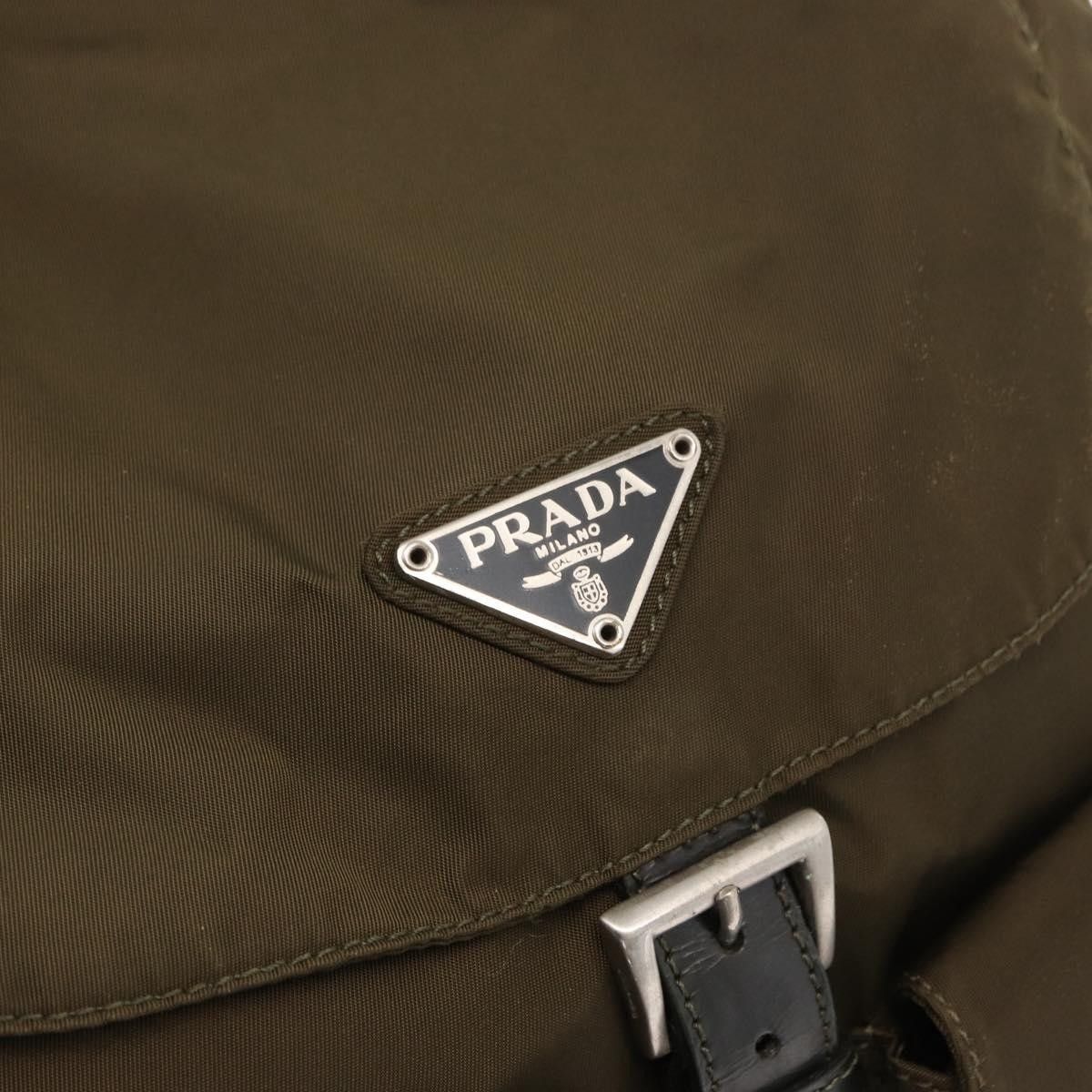 Prada PRADA Backpack Nylon Khaki Silver Auth 168394 - Jerrillo Size ONE SIZE - 16 Thumbnail