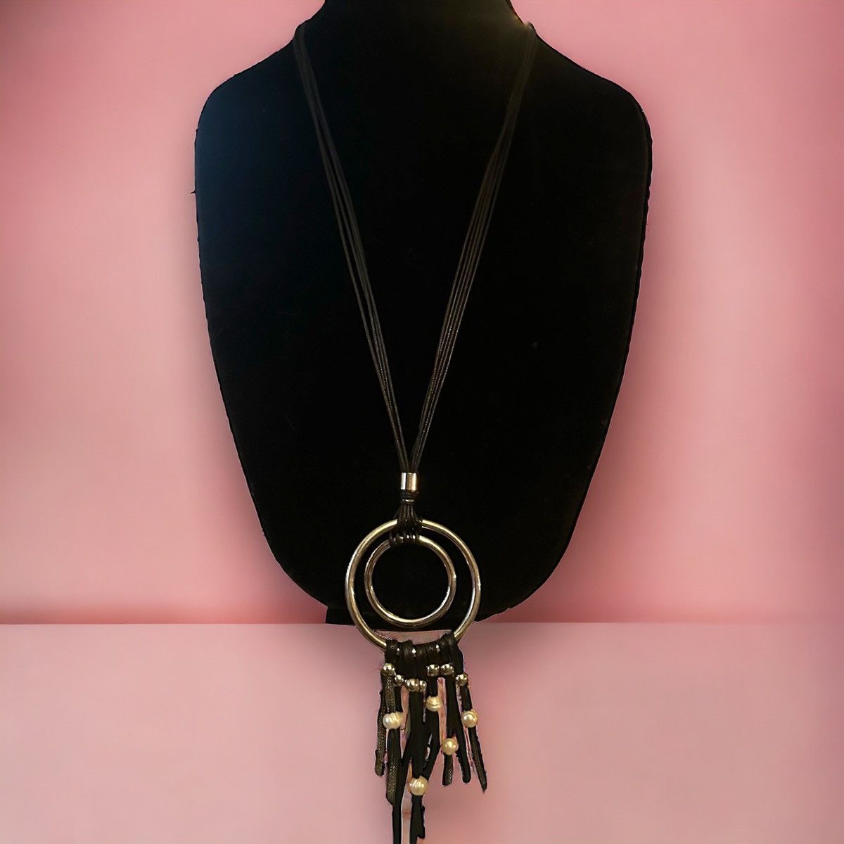 Other Long leather cord tassel pendant necklace Size ONE SIZE - 1 Thumbnail