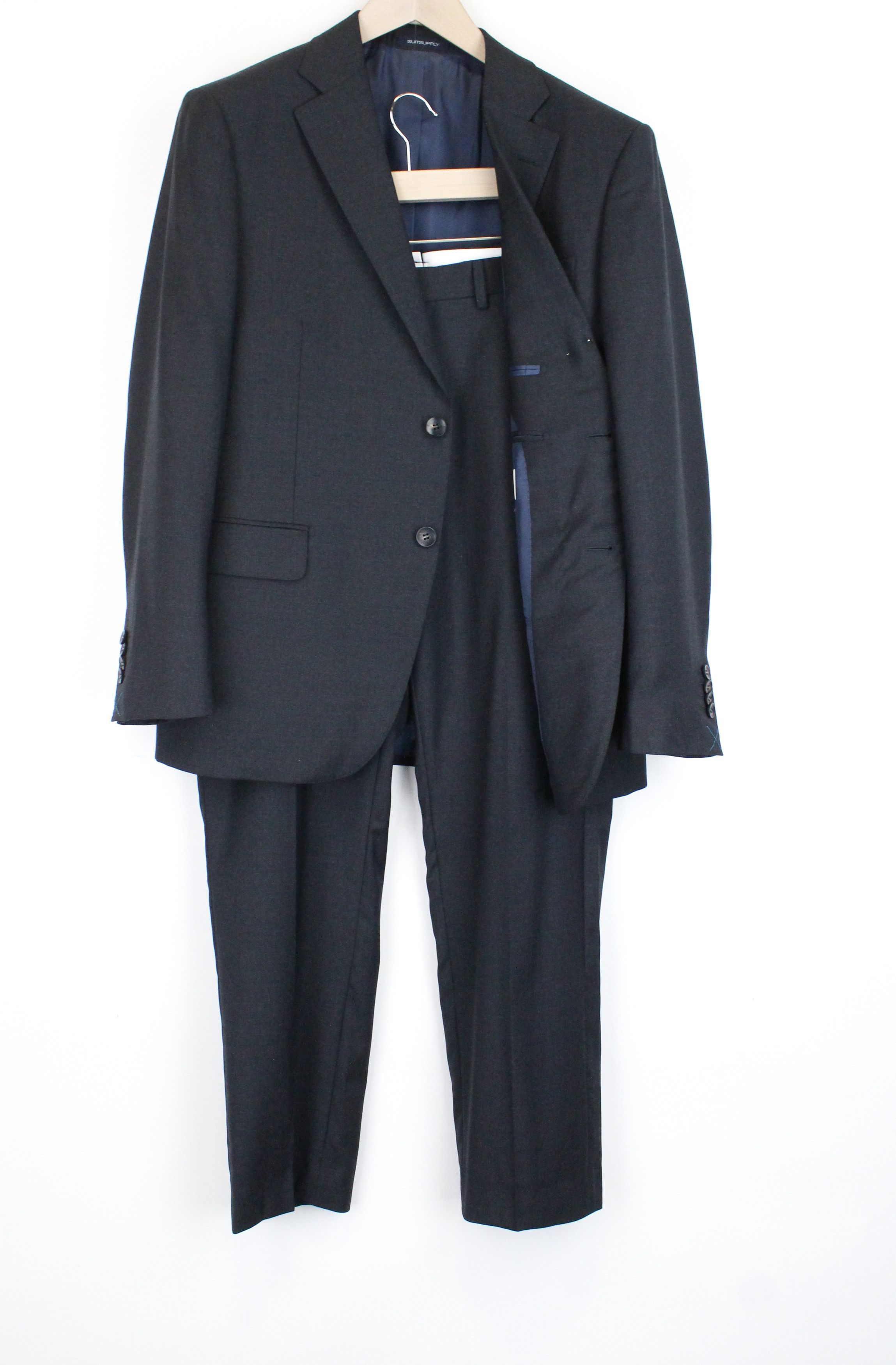 image of Suitsupply Napoli Uk42S Grey Melange Wool Suit 67519, Men's