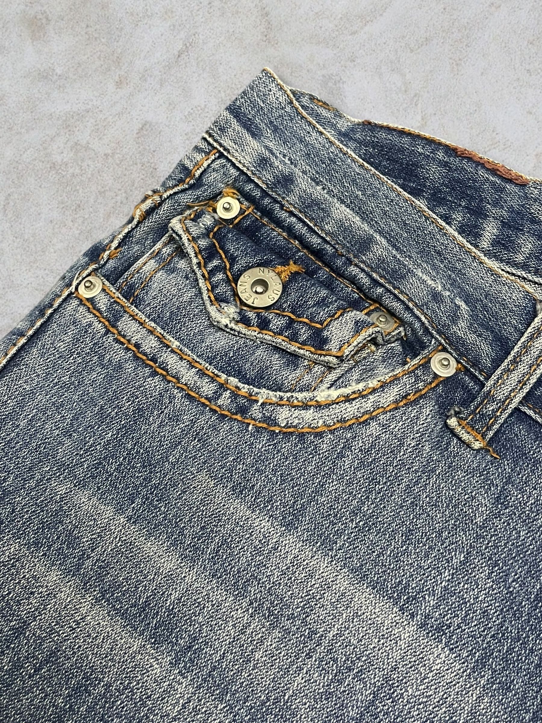 Fragment Design Vintage Nylaus Sick Frayed Blue Wash Twisted Bootcut Jeans Size US 32 / EU 48 - 10 Thumbnail