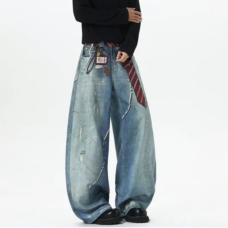 Jean Tie Printing Jeans Size US 33 - 4 Thumbnail