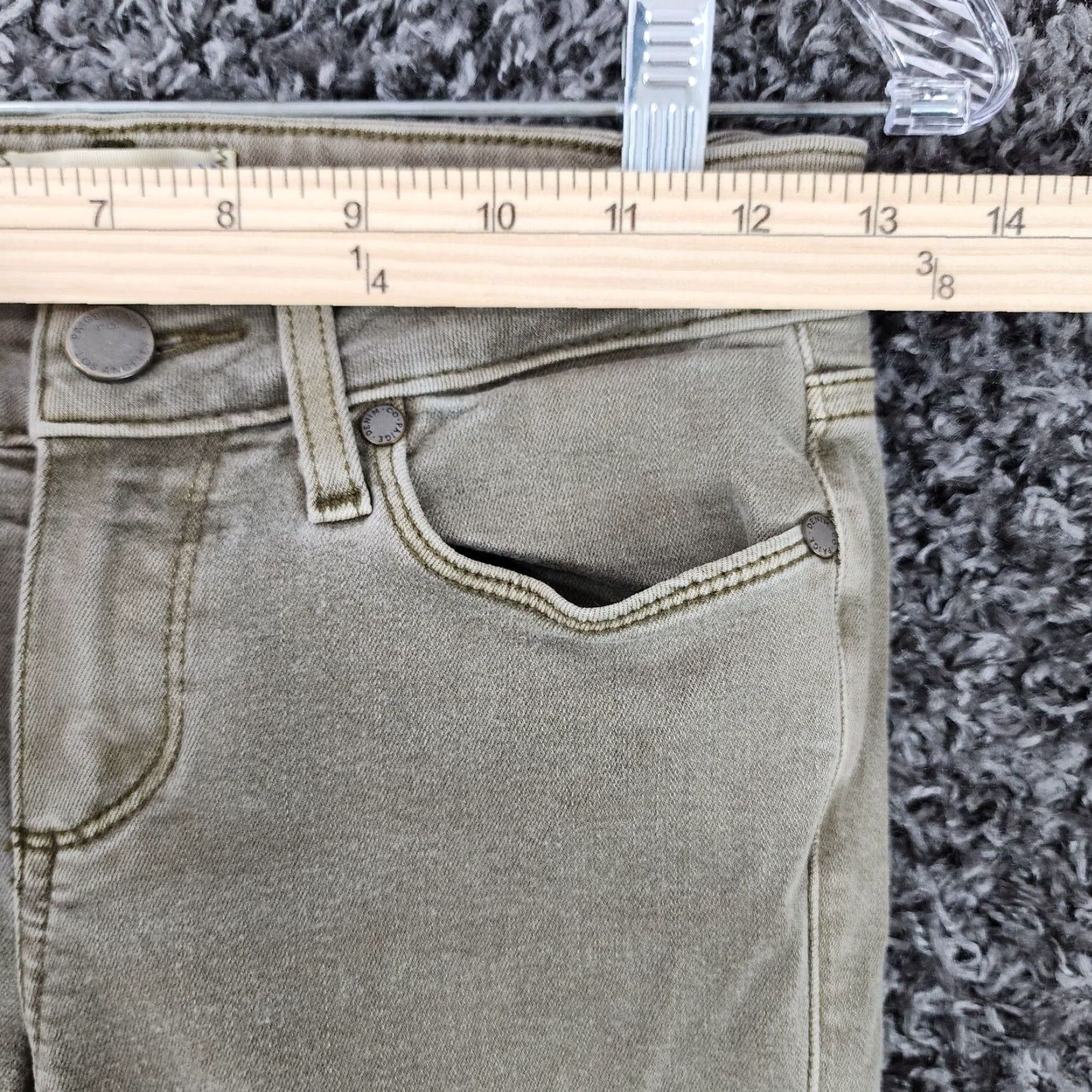 Paige PAIGE Verdugo Womens Jeans Ankle Stretch Green Size 25 Adult Women 25x27 Tapered/Ankle PVG 2020s Size 42" / US 20 - 3 Thumbnail