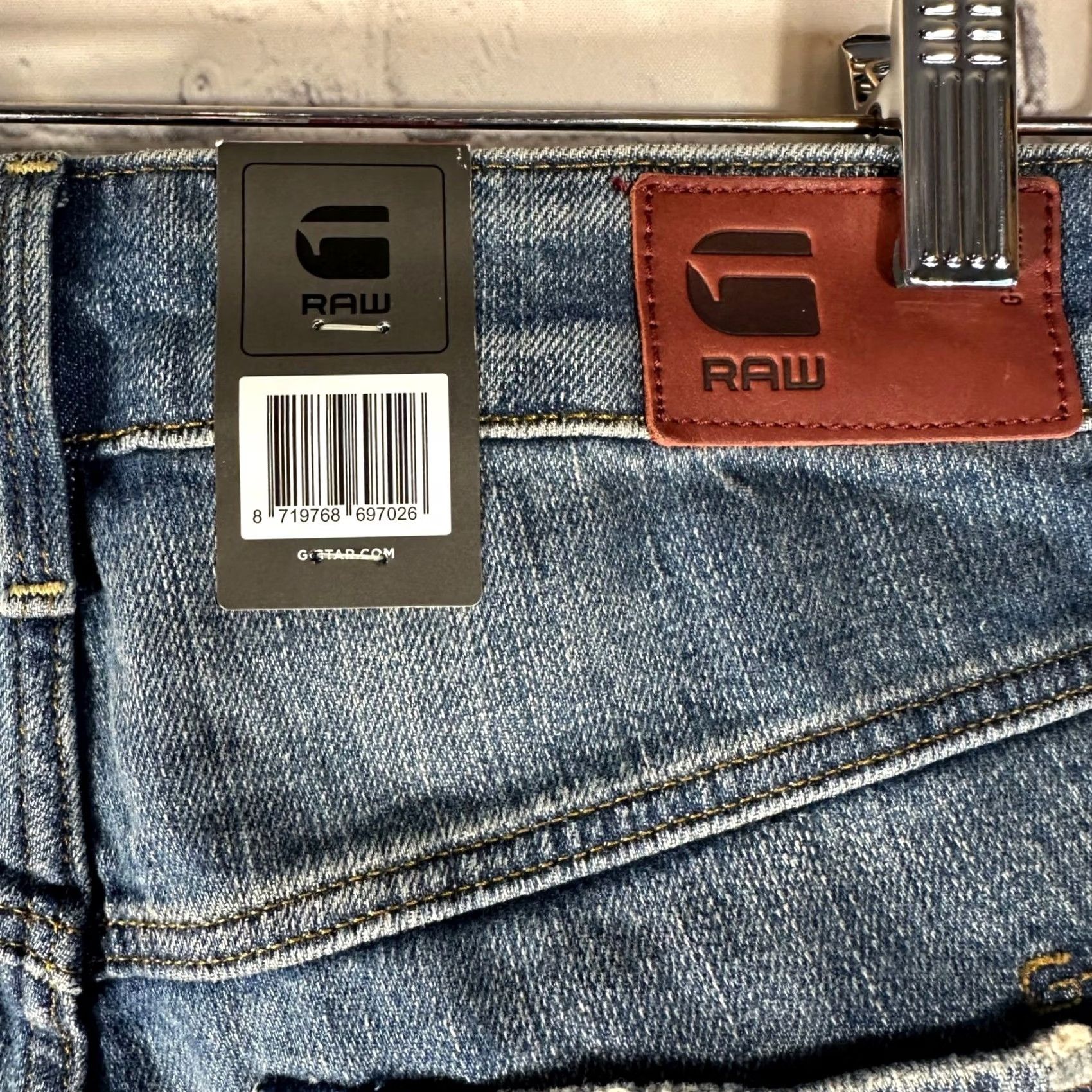 Vintage G-Star Raw 3301 High Straight 90s Ankle Jeans Antic Indigo W28 L30 Women 5-Pocket Denim Stretch Regular Button Zip Classic 90s Theme Size 28" / US 6 / IT 42 - 4 Thumbnail