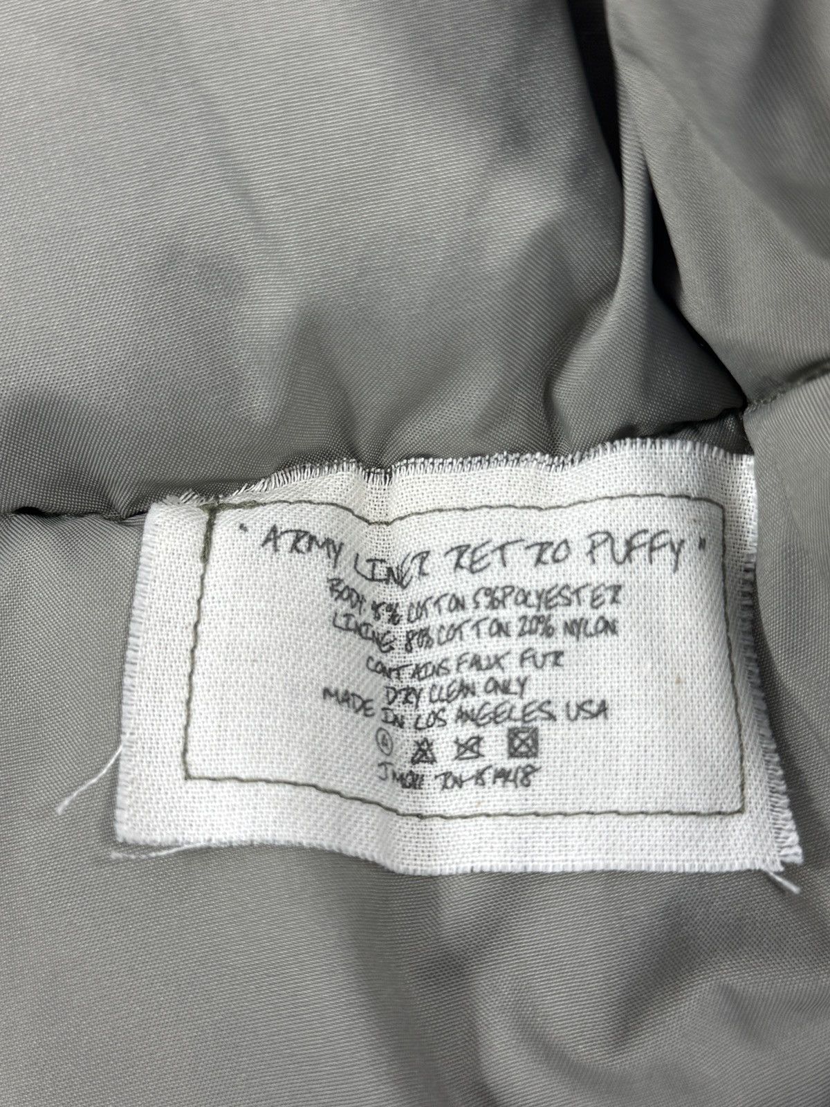 Greg Lauren Quilted Army Super Warm Liner Retro Puffy Puffer Jacket Size US XXL / EU 58 / 5 - 12 Thumbnail