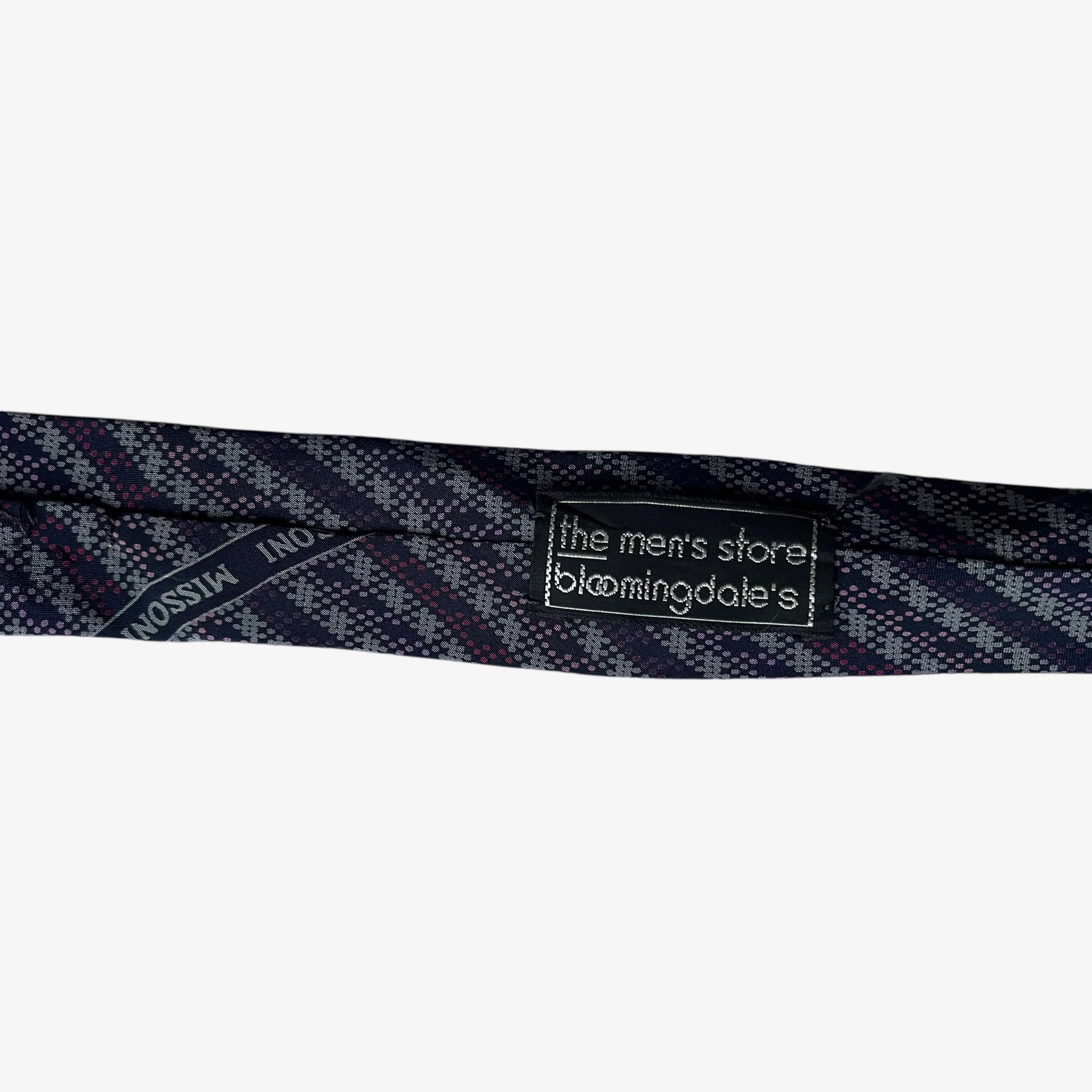 Vintage 90s Missoni Abstract Striped Silk Tie
