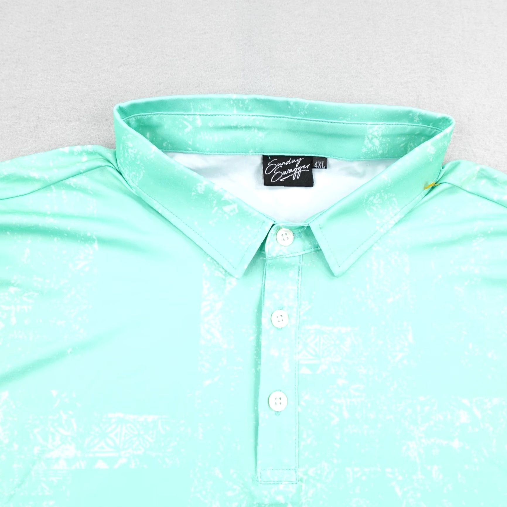 Vintage Sunday Swagger Polo Shirt 4XL Mint Tropical Toucan Golf Performance Flex Mens Size US XXL / EU 58 / 5 - 2 Thumbnail