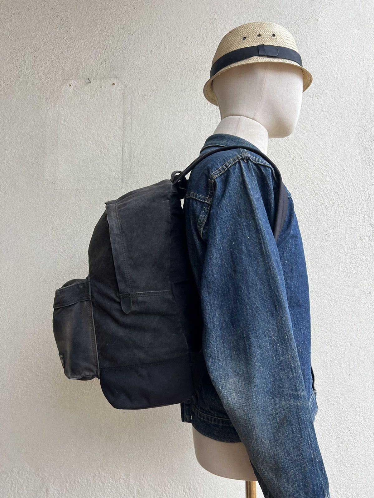 Porter Vintage Porter Distress Yoshida Sun Fade Black Backpack Bag Size ONE SIZE - 4 Thumbnail
