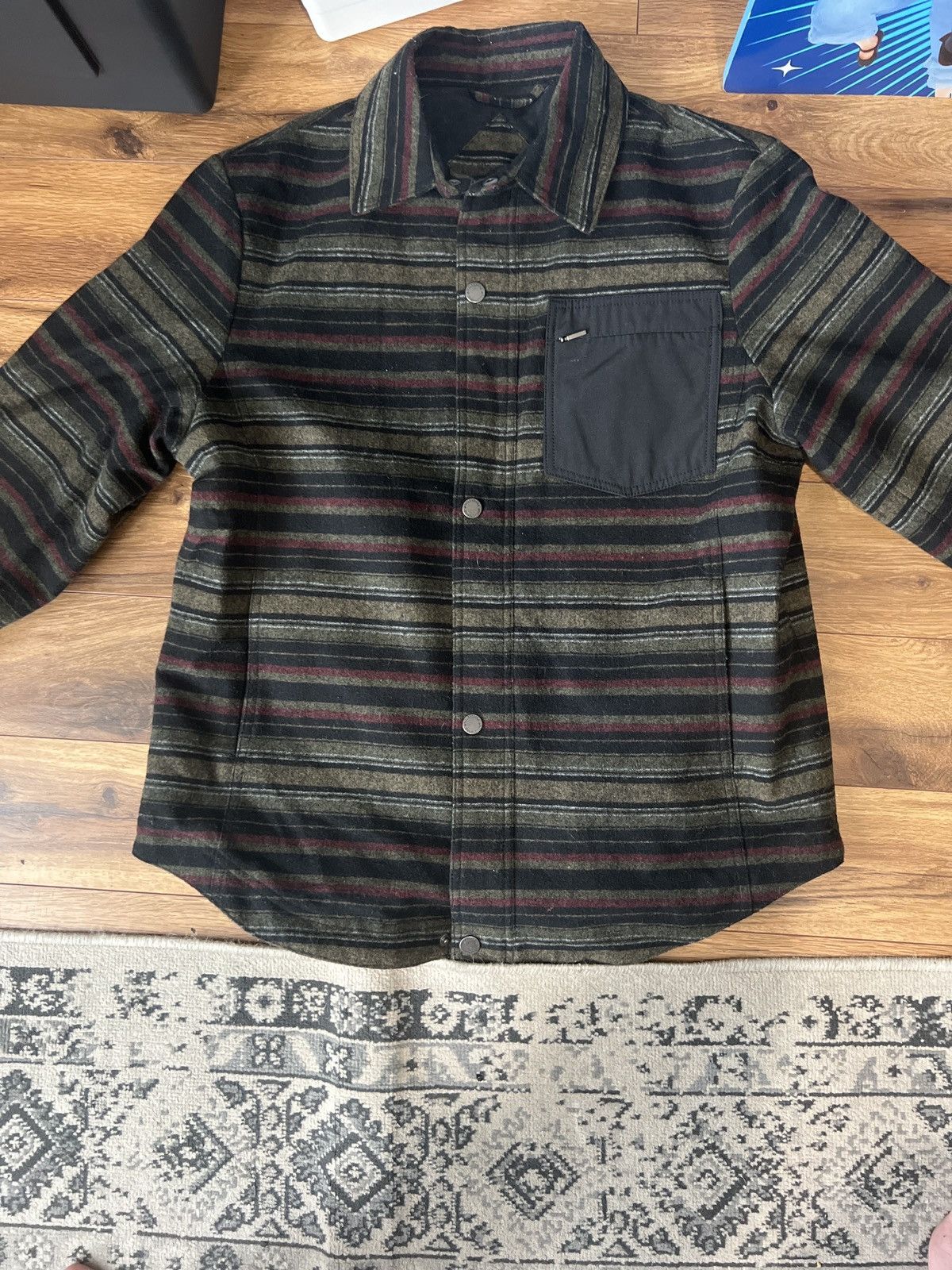 Pendleton Pendleton Wool Jacket Striped Green Black Red Metal Snap Size US M / EU 48-50 / 2 - 1 Thumbnail