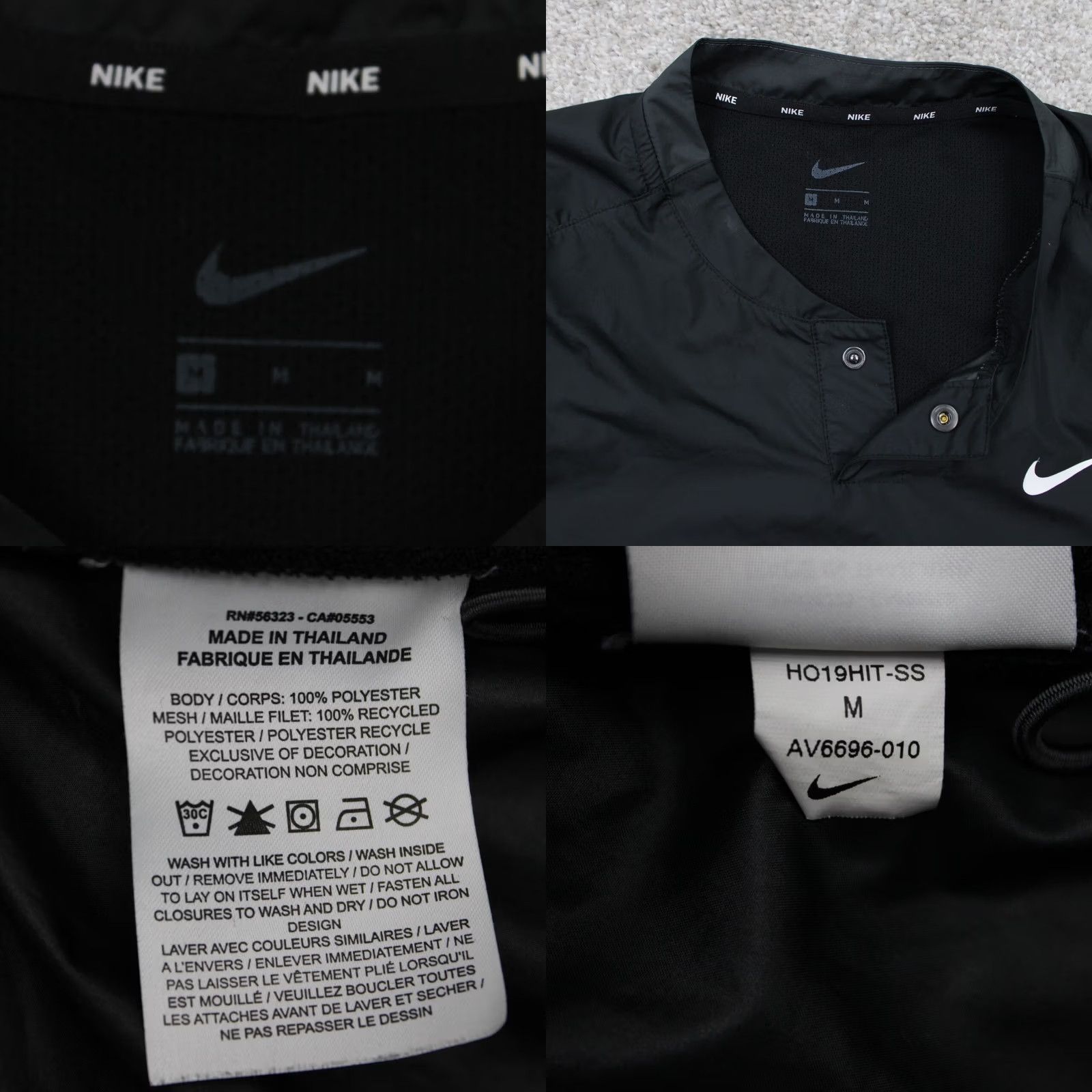 Nike Nike Dri-Fit Wind Jacket Womens Medium Black Lightweight Pullover Shacket Shirt Size M / US 6-8 / IT 42-44 - 8 Thumbnail