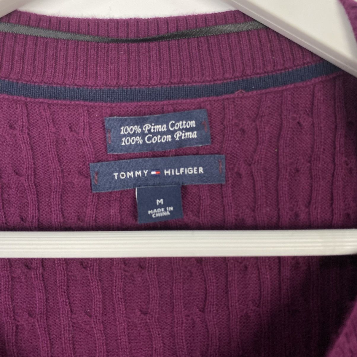 Designer × Tommy Hilfiger × Vintage Vintage Tommy Hilfiger Sweater Ladies Large Purple Size M / US 6-8 / IT 42-44 - 8 Thumbnail