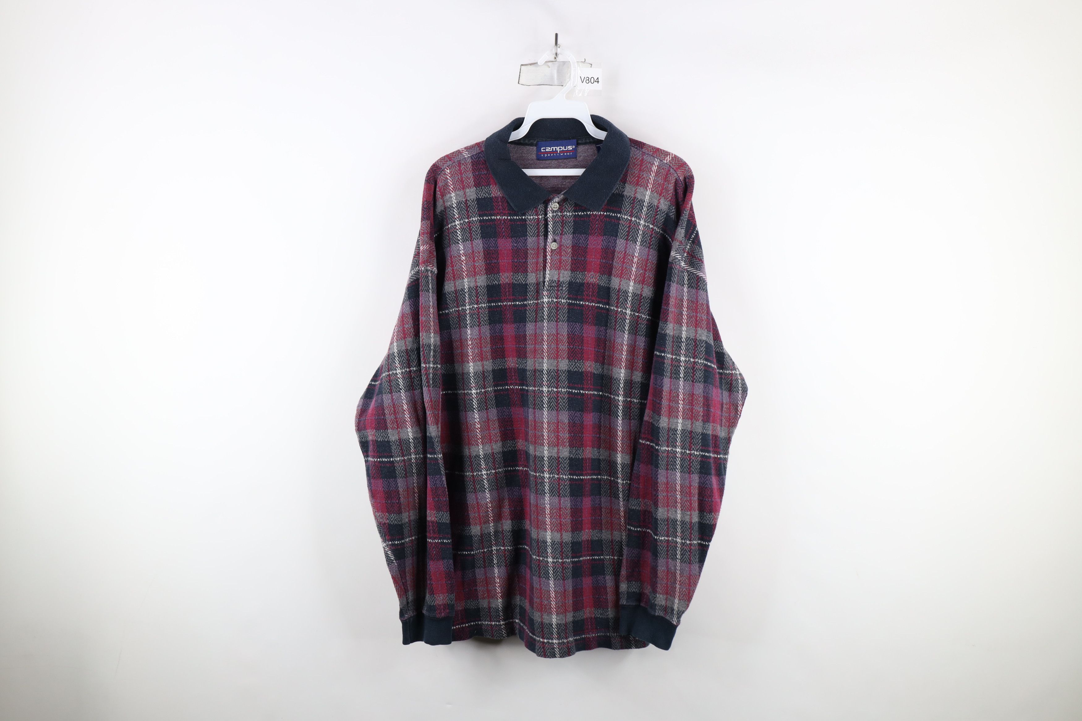 Vintage Vintage 90s Streetwear Heavyweight Long Sleeve Polo Shirt Size US XL / EU 56 / 4 - 1 Thumbnail