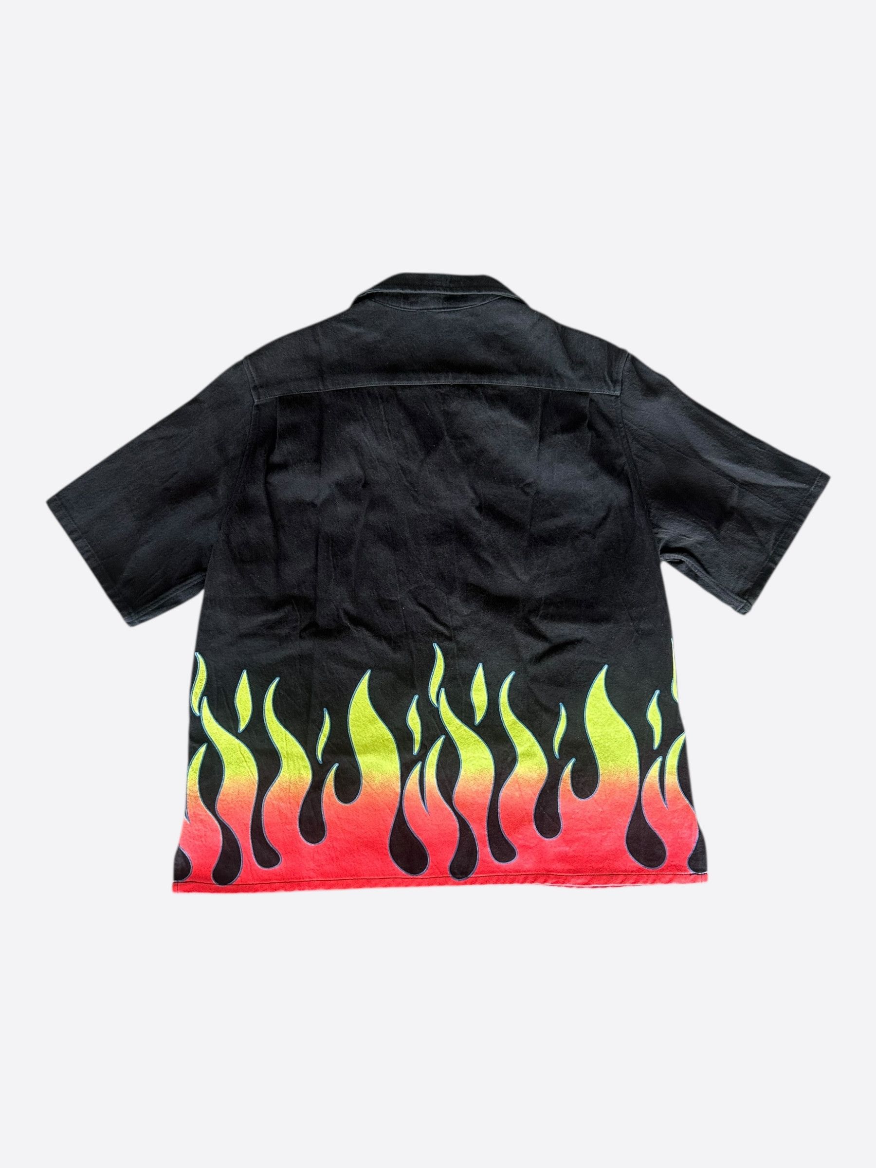 Gallery Dept. Black & Multicolor Flame Graphic Button Up Shirt Size US M / EU 48-50 / 2 - 2 Thumbnail
