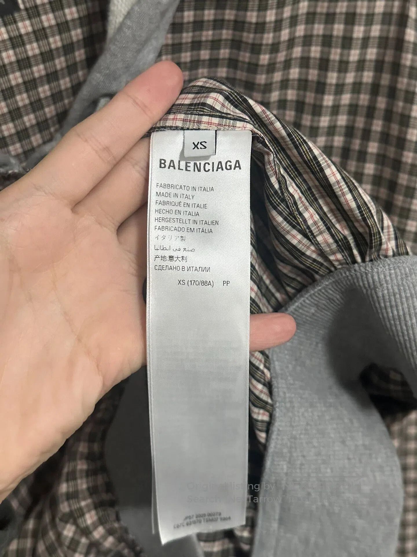 Balenciaga balenciaga gray hooded check shirt jacket. Size US XS / EU 42 / 0 - 6 Thumbnail