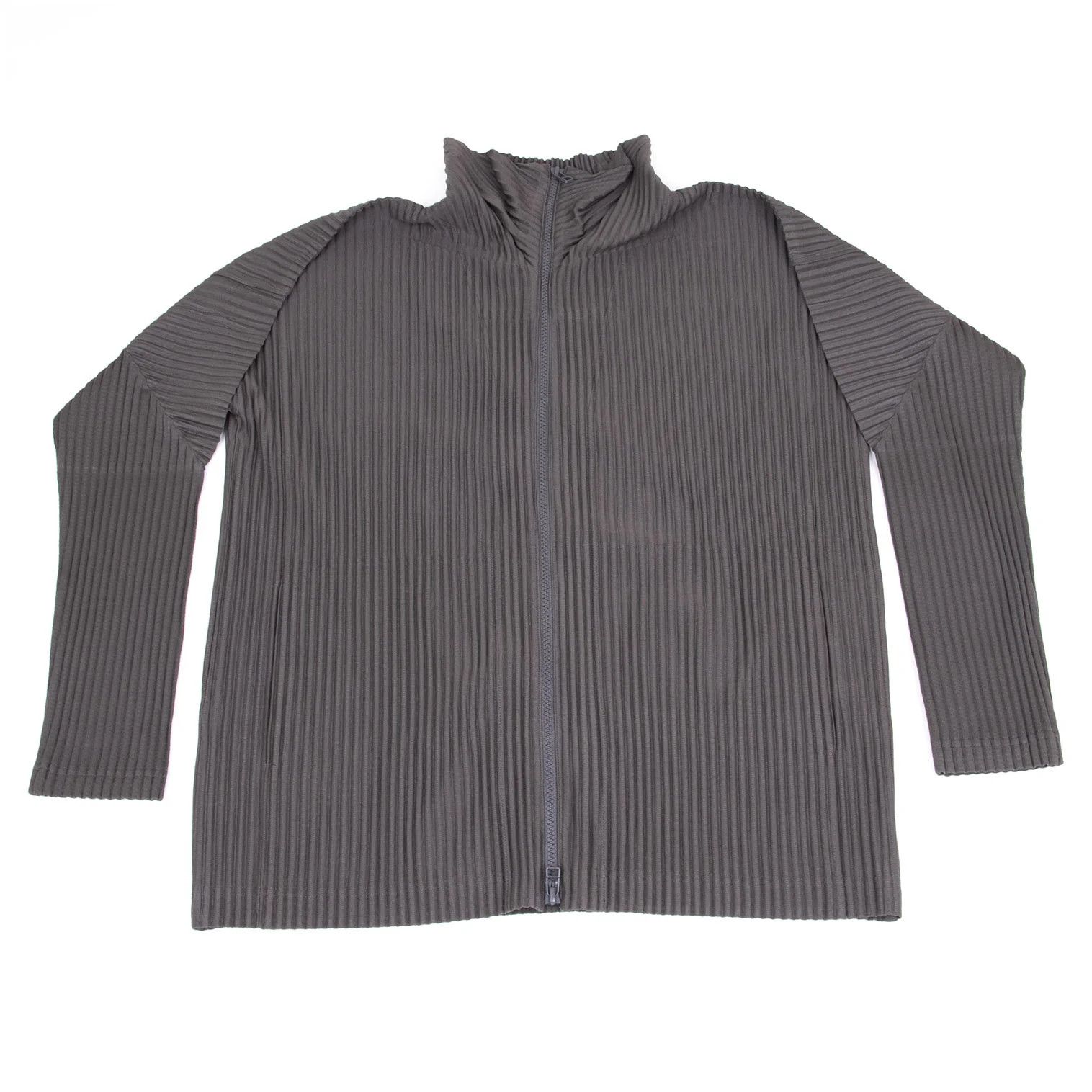 Issey Miyake Pleated Double Zip Jacket in Gray Size 3 Size US L / EU 52-54 / 3 - 2 Thumbnail