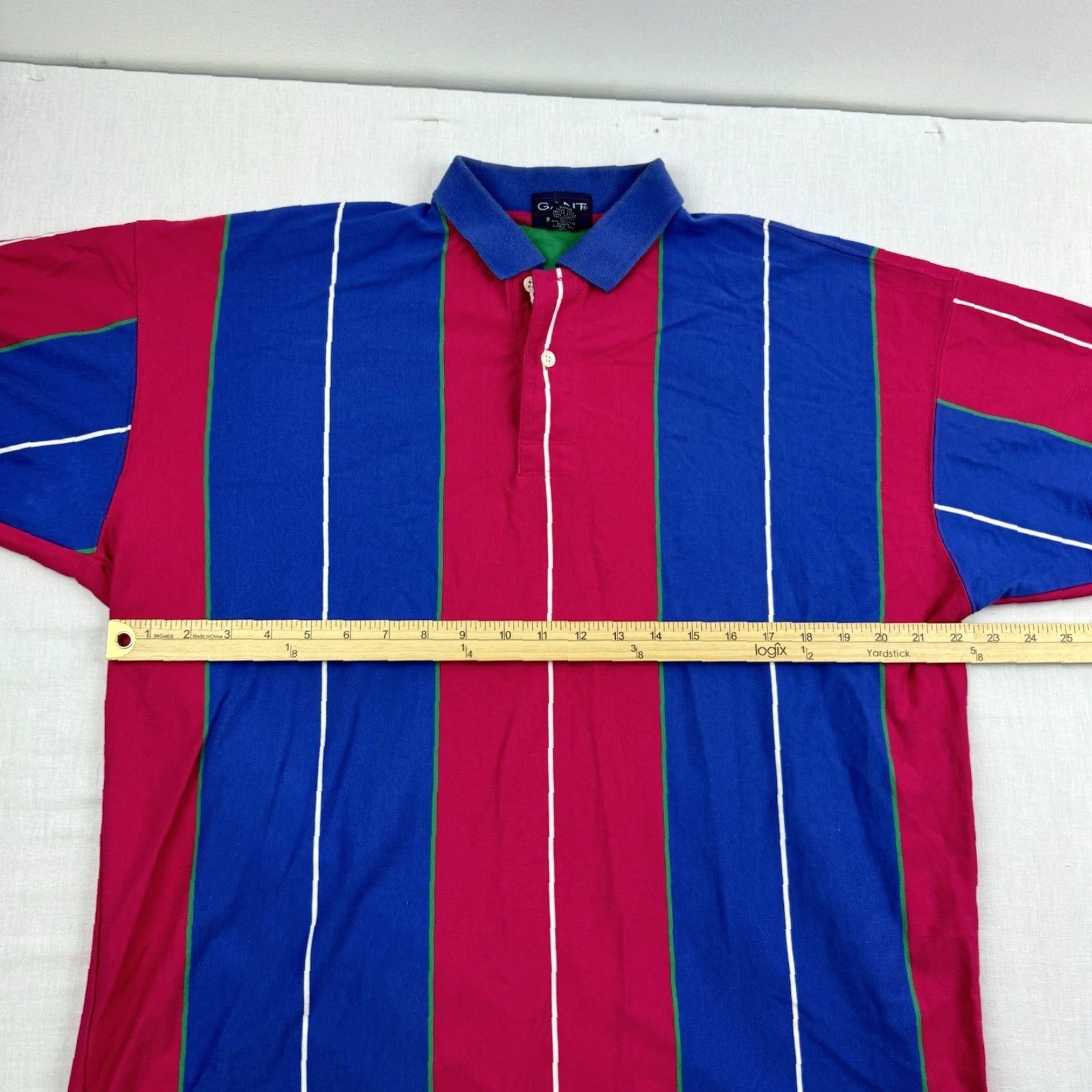 Gant VINTAGE GANT Polo Shirt Men Adult Large Blue Pink Striped 90s Preppy Rugger Classic Size US L / EU 52-54 / 3 - 6 Thumbnail
