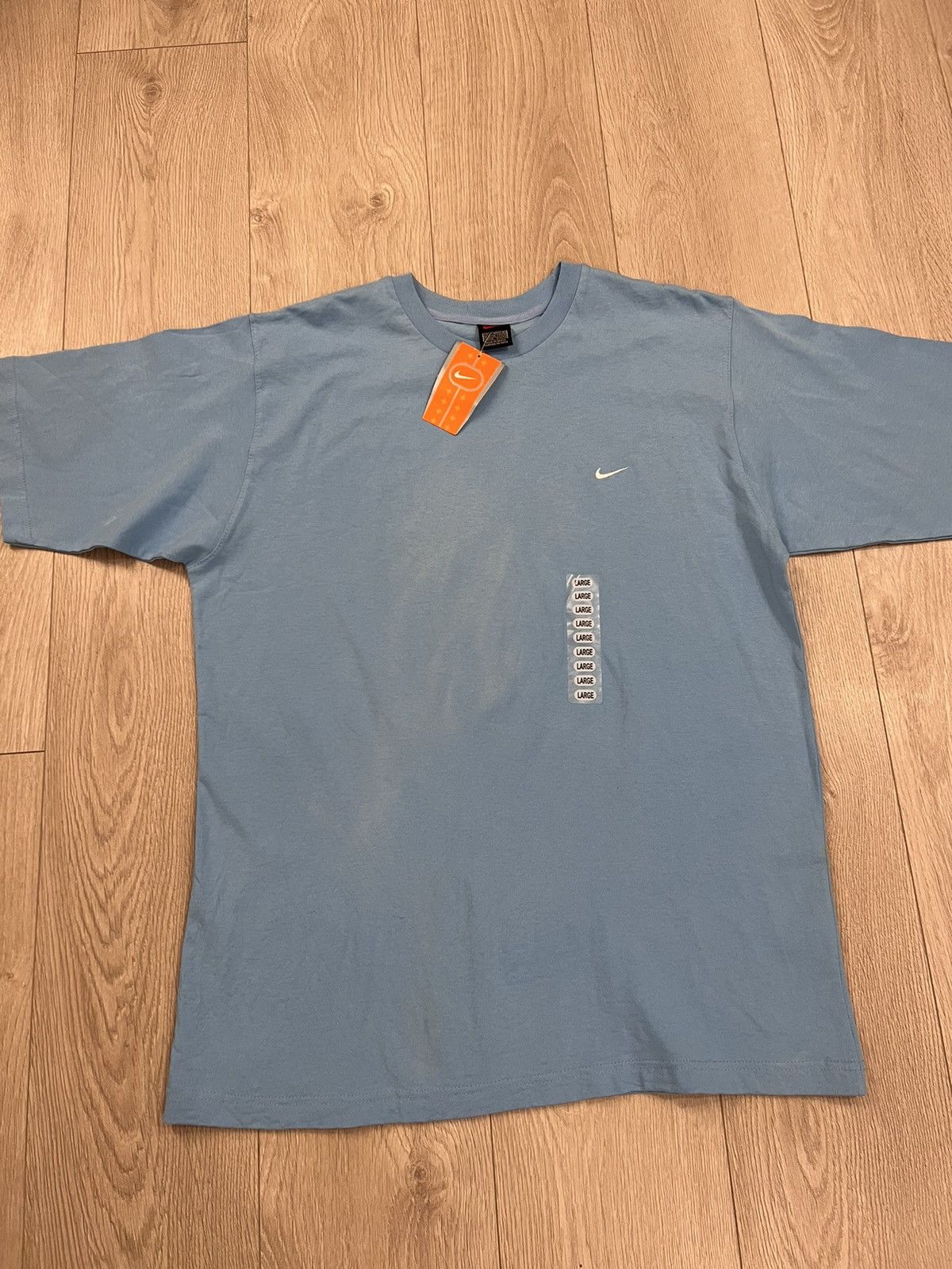 Nike × Vintage Vintage Nike Mini Swoosh TShirt Deadstock NOS 90s 00s W tags Size US L / EU 52-54 / 3 - 2 Thumbnail