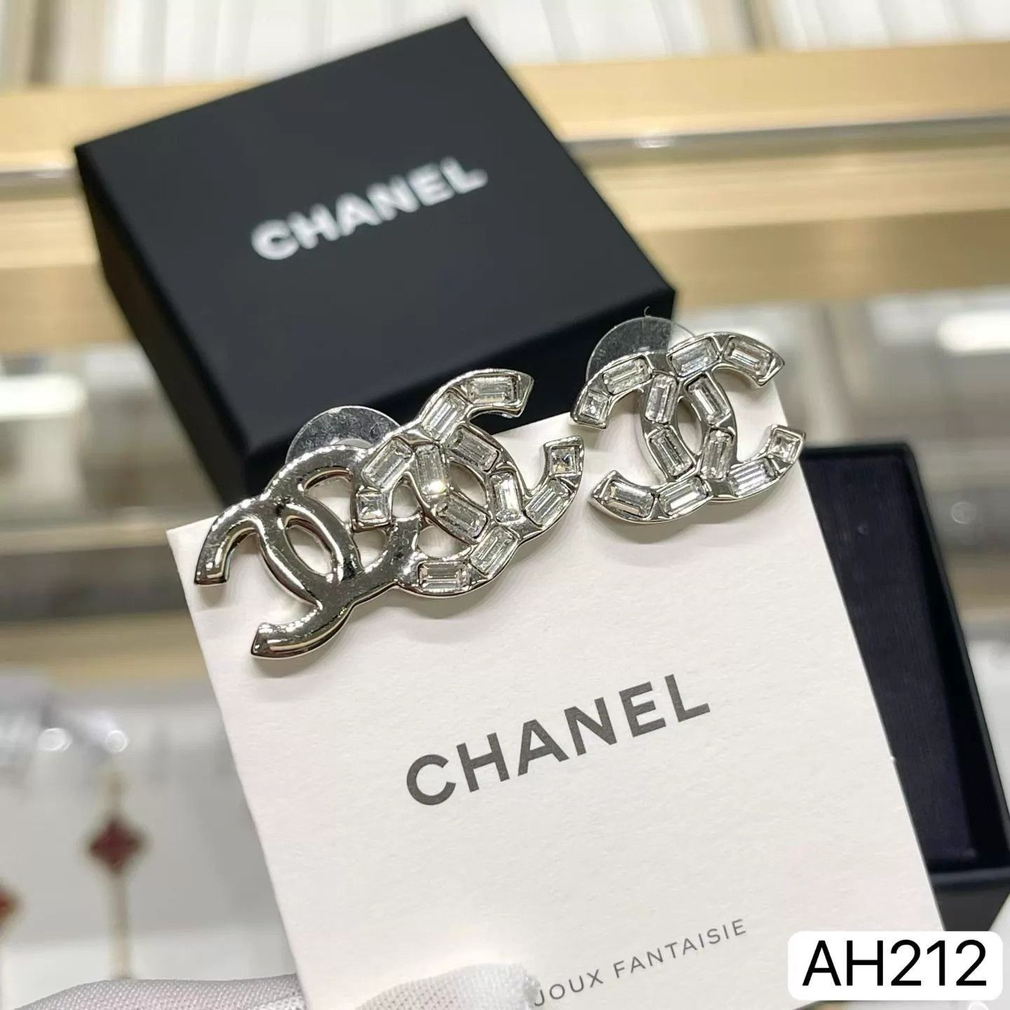 Chanel Chanel 22P Silver Asym Earrings New Box AH212 Size ONE SIZE - 4 Thumbnail