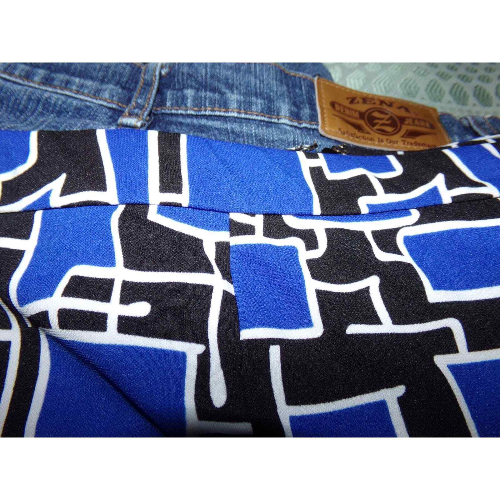 DKNY Donna Karan DKNY black/blue y2k A line skirt P EUC Knit Size 26" / US 2 / IT 38 - 2 Thumbnail