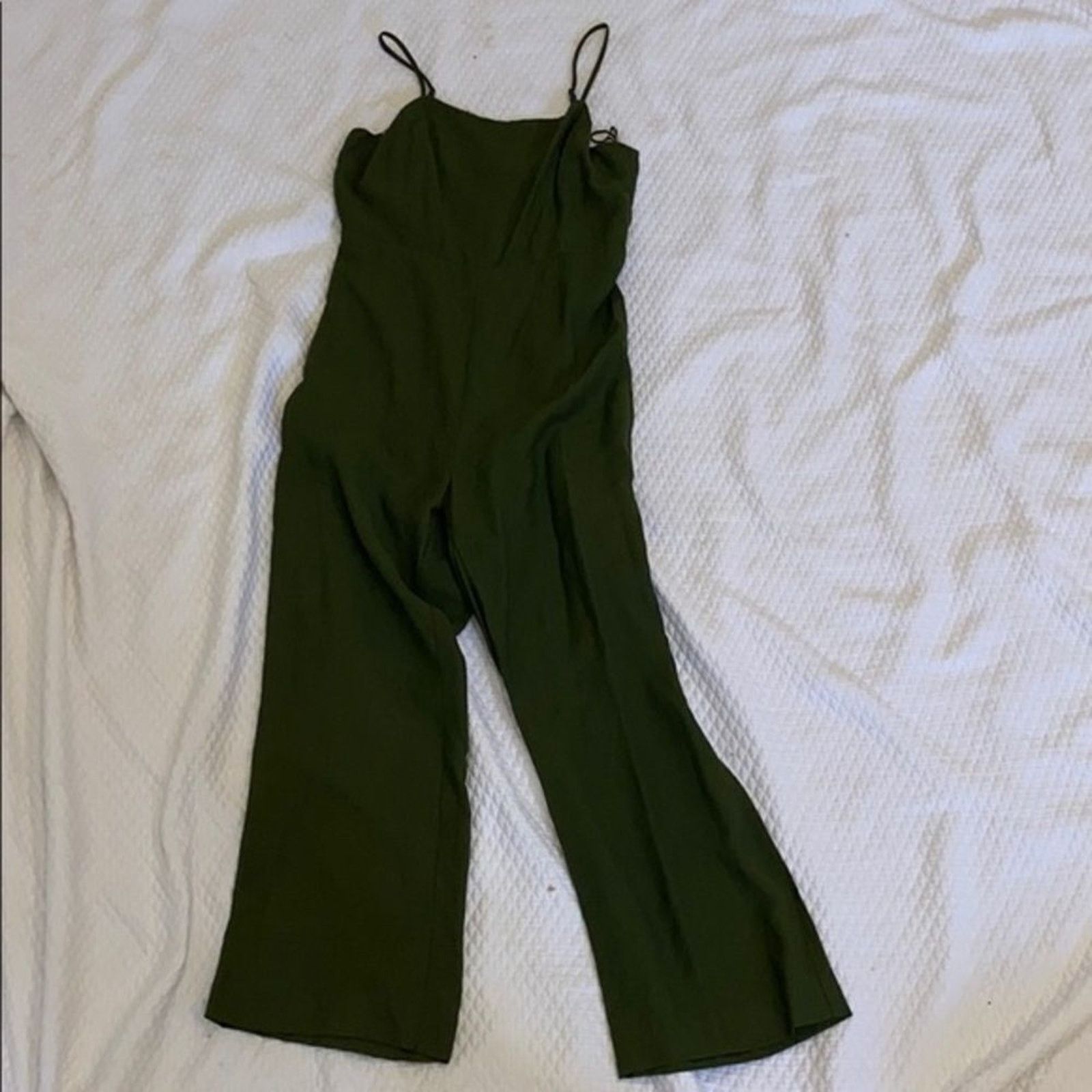 Linea Line and Dot Green Spaghetti Strap Jumpsuit | Sz S Size 27" / US 4 / IT 40 - 2 Thumbnail