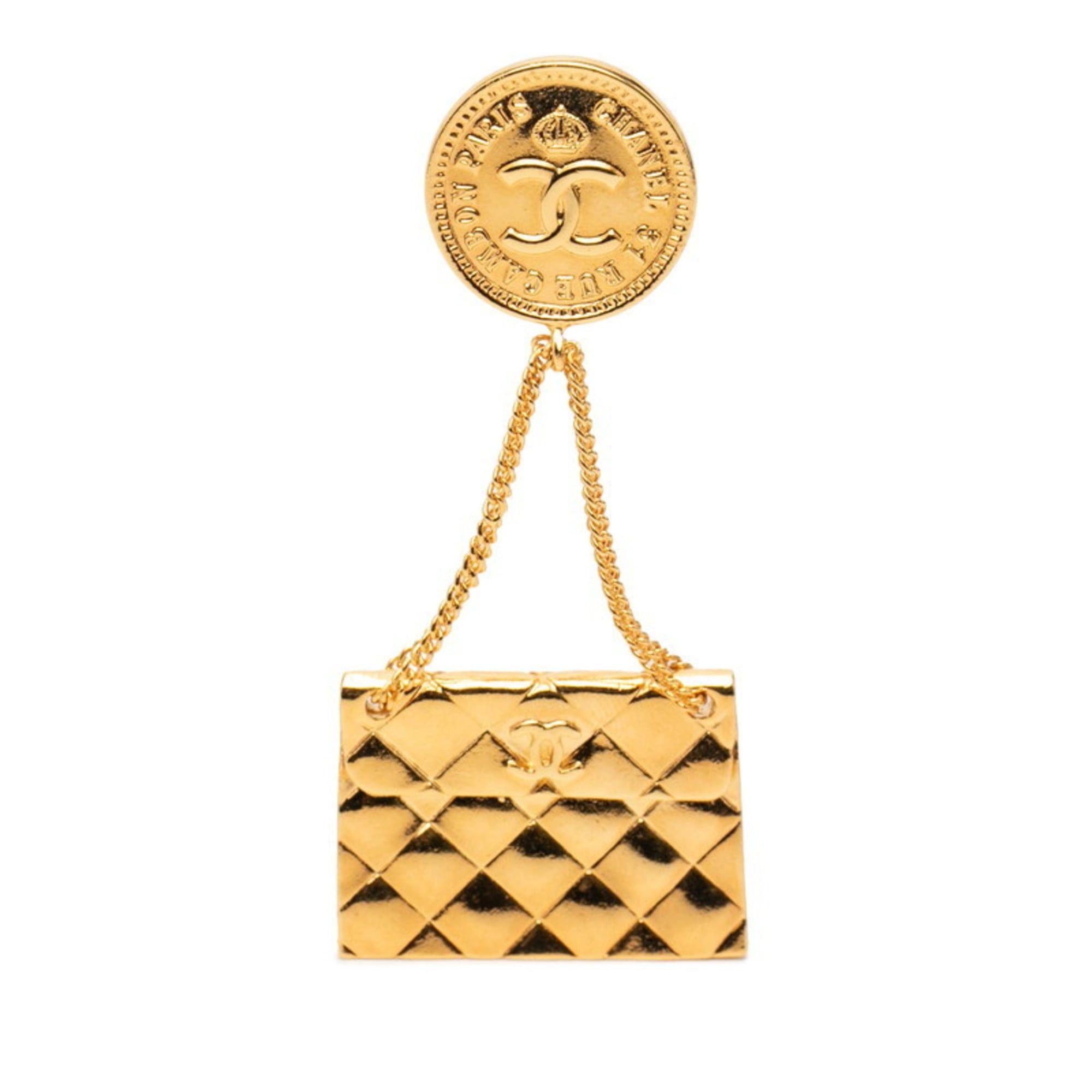 Chanel Vintage Chanel Coco Mark Matelasse Bag Motif Brooch, Gold Plated, Women's, CHANEL Size ONE SIZE - 1 Thumbnail