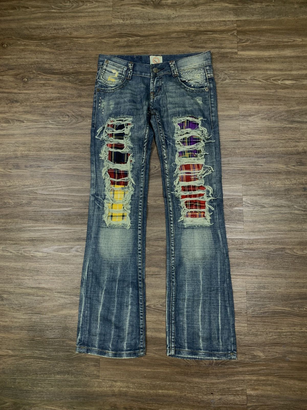 Japanese Brand Japanese SM Flared Distressed Denim Kapital style Long Pants Size US 27 - 1 Thumbnail
