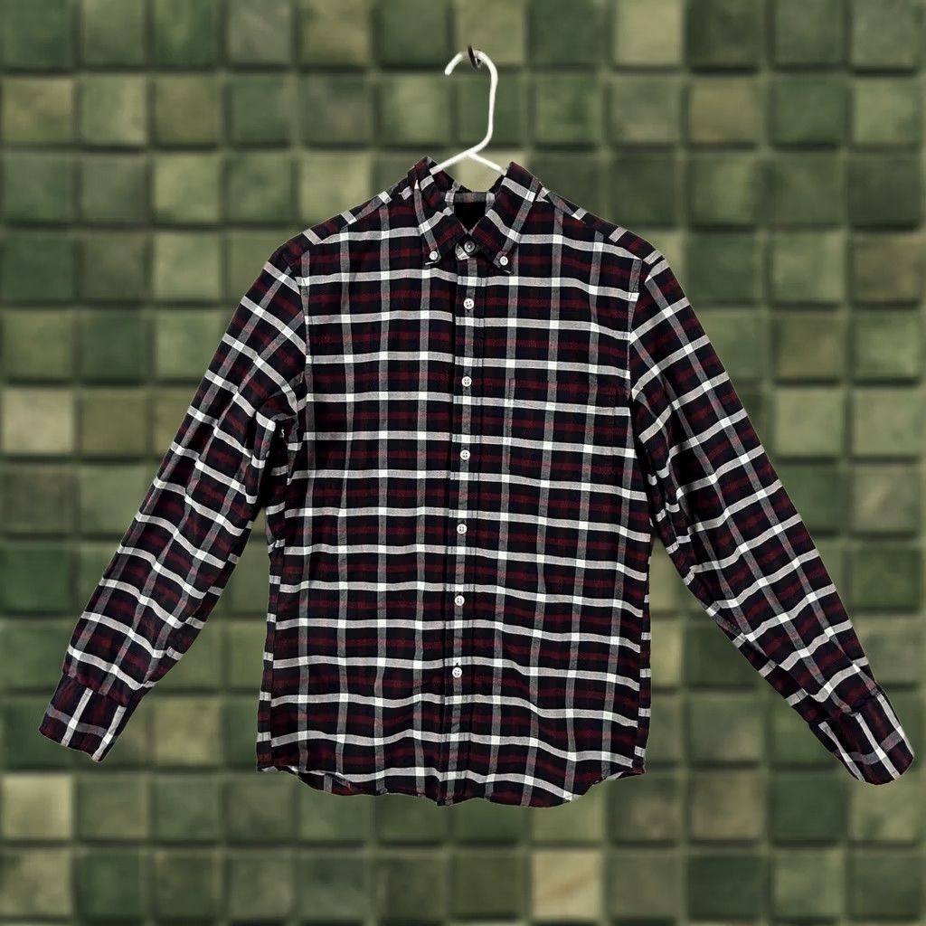 J.Crew J.CREW Flex Oxford Plaid Shirt S Navy Red Long Sleeve Button-Front Shirt Mens Small Plaid Cotton Casual Workwear Size US S / EU 44-46 / 1 - 1 Thumbnail