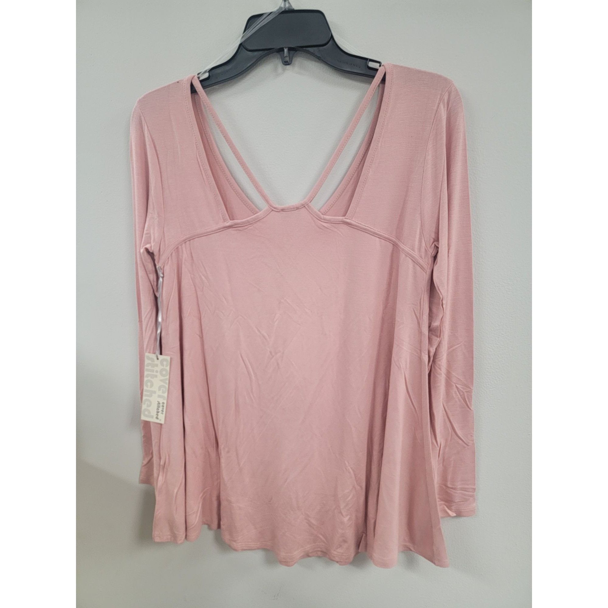 Other Cover Stitched Womens Pink Long Sleeve V-Neck Top With Strap Size S / US 4 / IT 40 - 1 Thumbnail